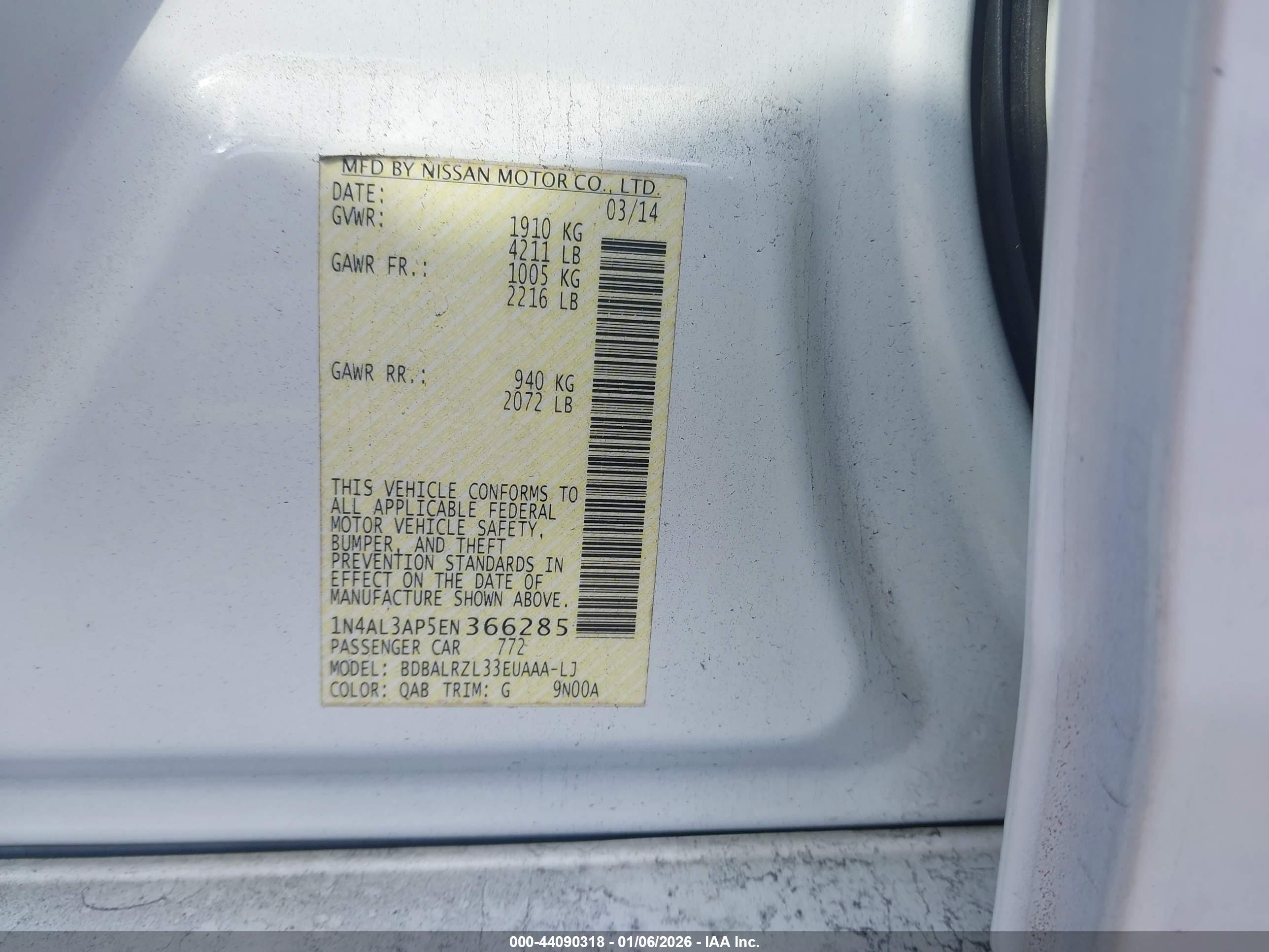 NISSAN ALTIMA image 9