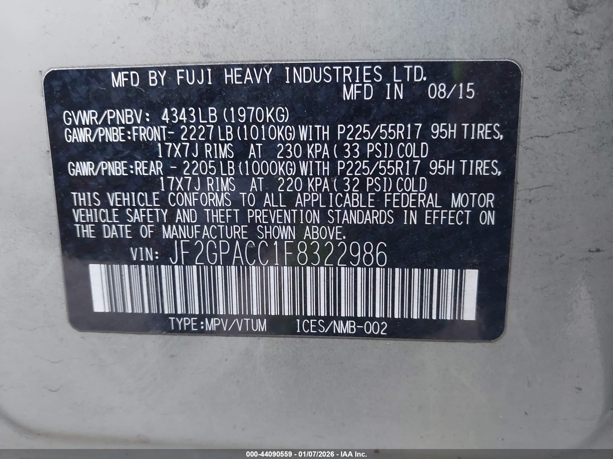 SUBARU XV image 9