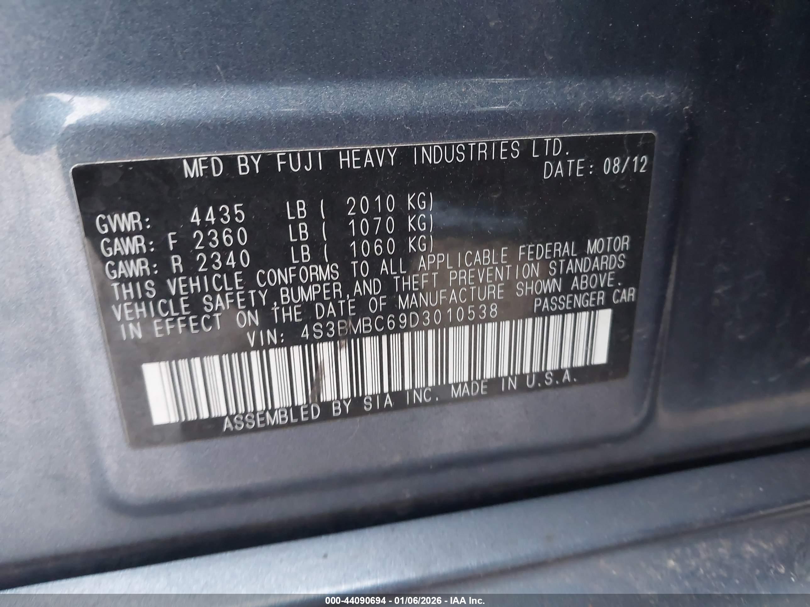 SUBARU LEGACY image 9