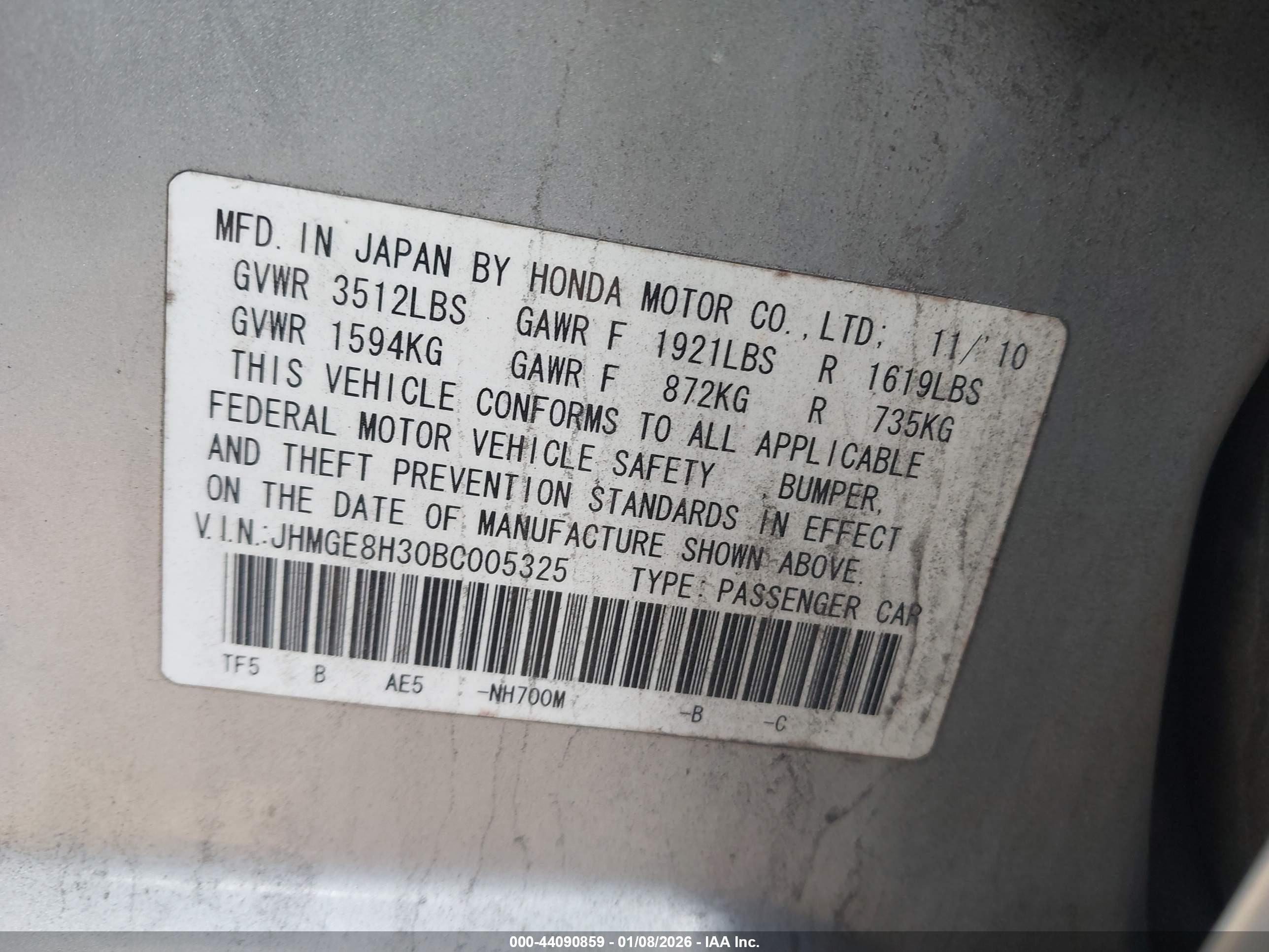 HONDA FIT image 9