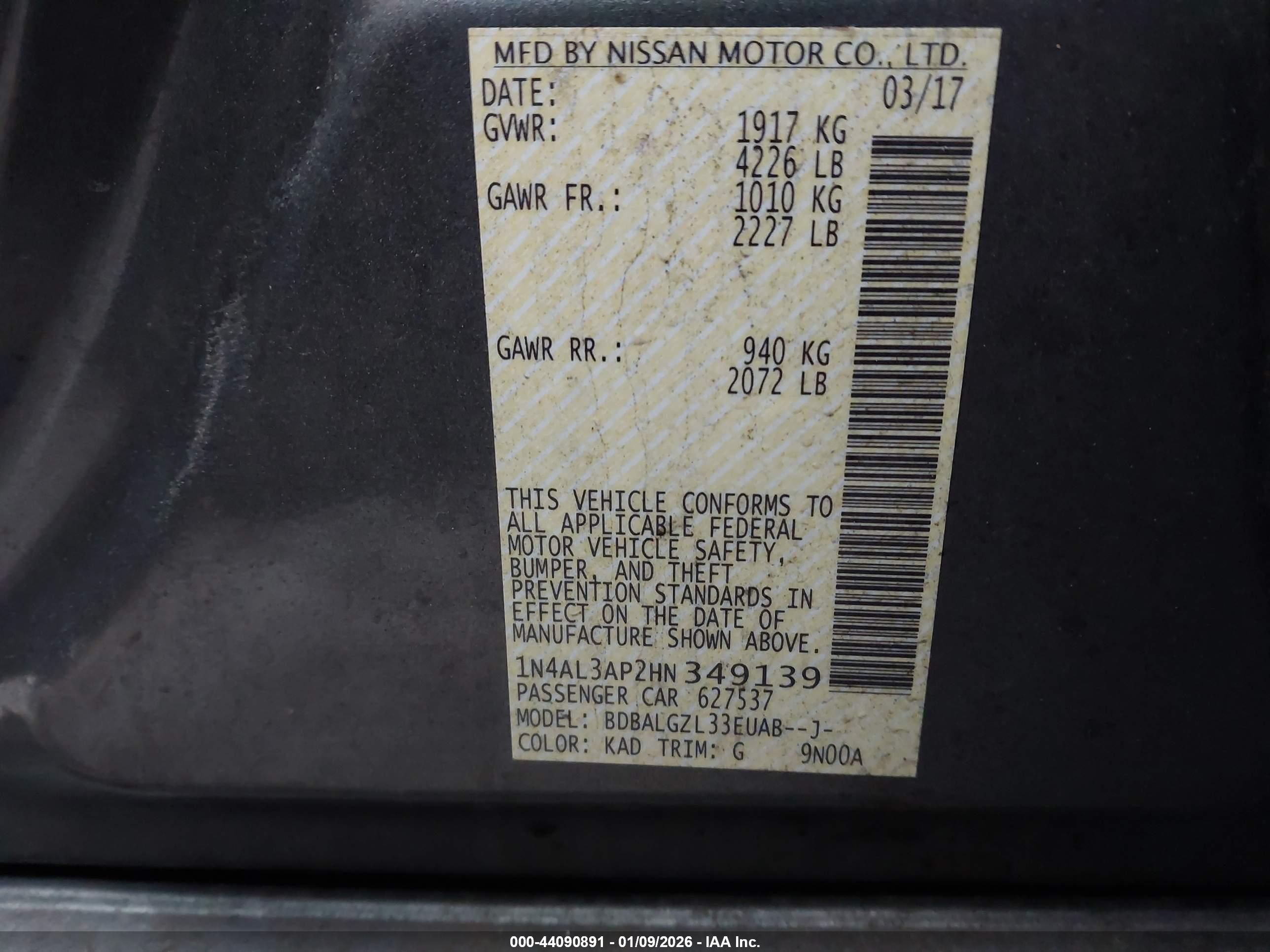 NISSAN ALTIMA image 9