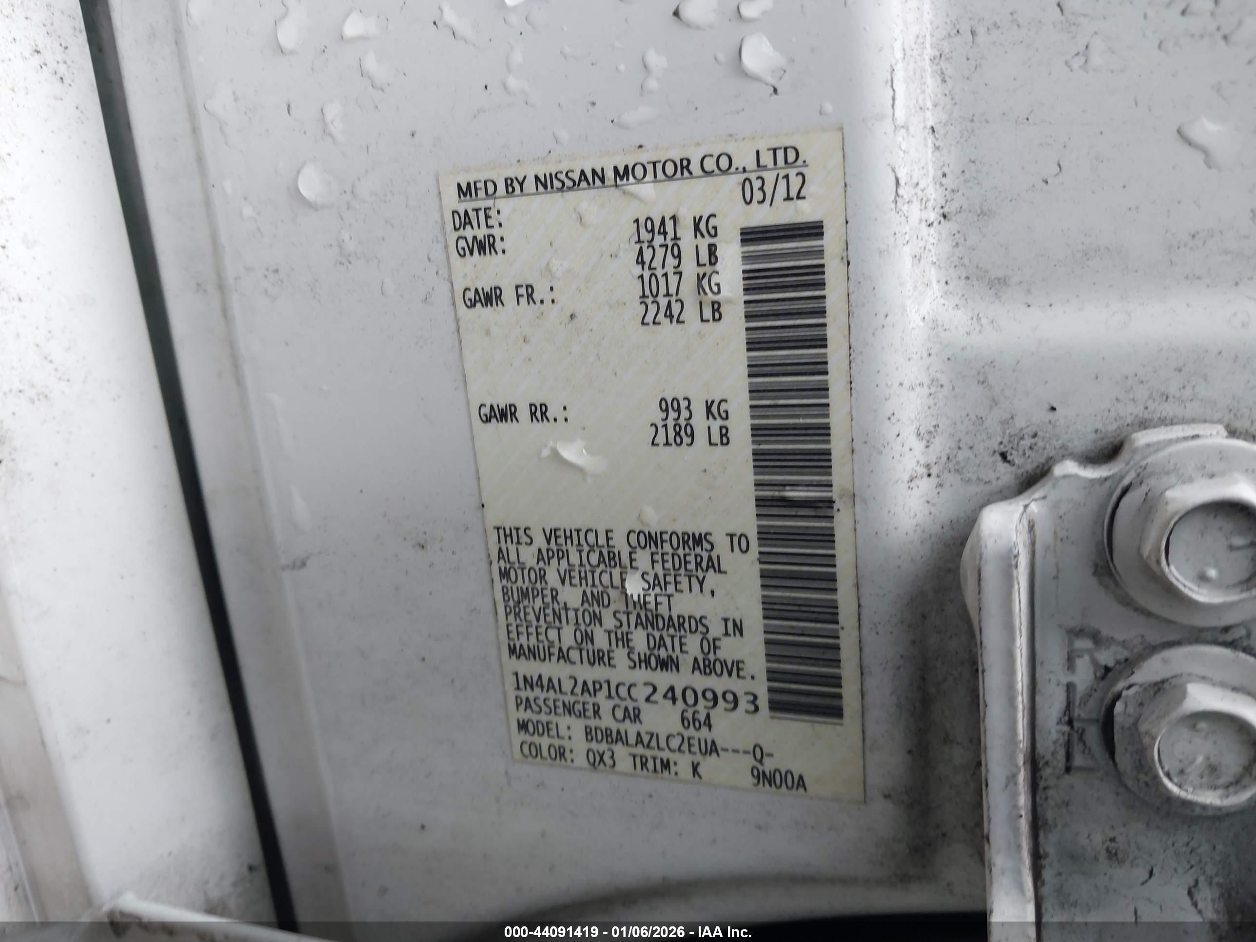 NISSAN ALTIMA image 9