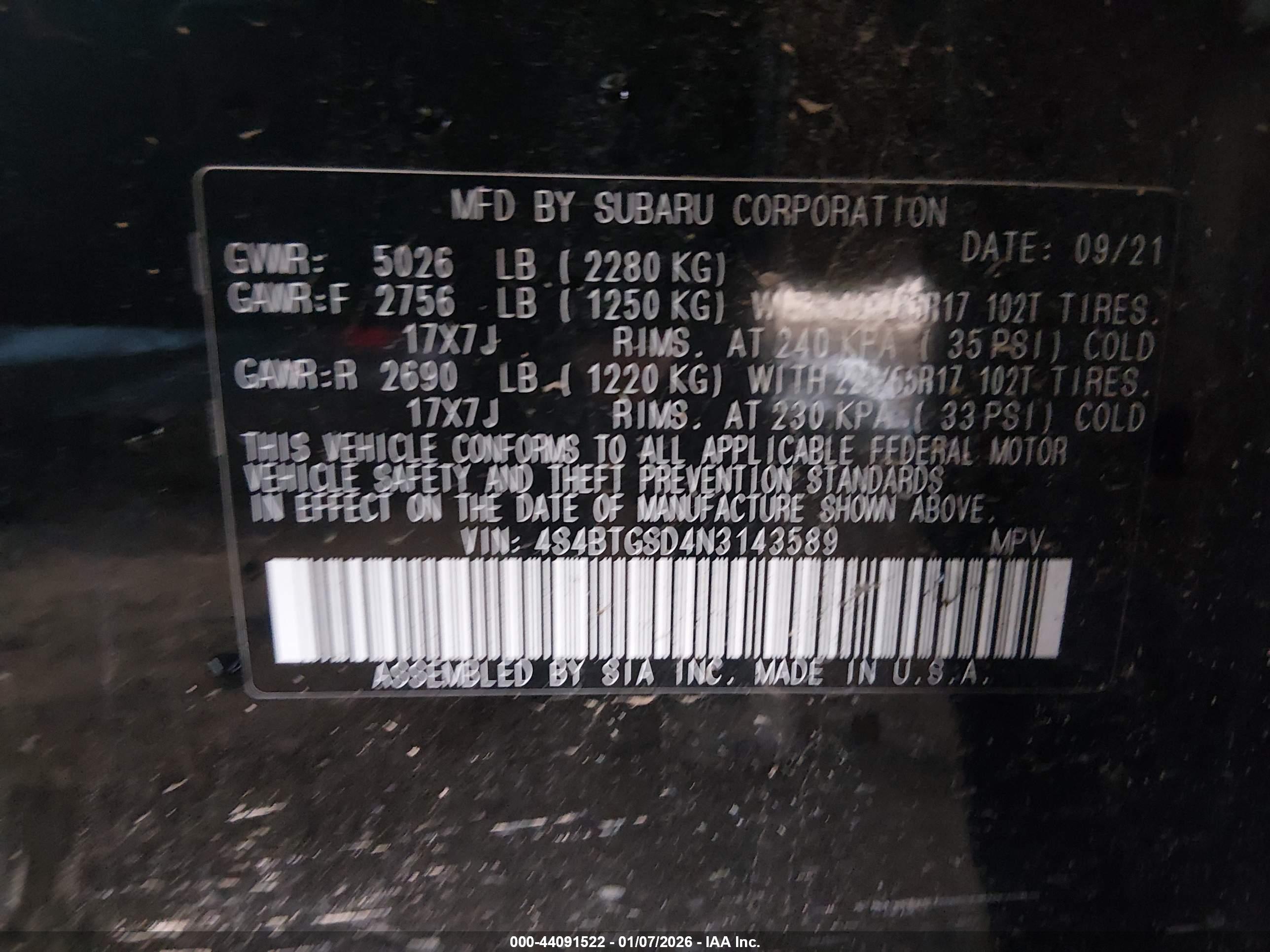 SUBARU OUTBACK image 9