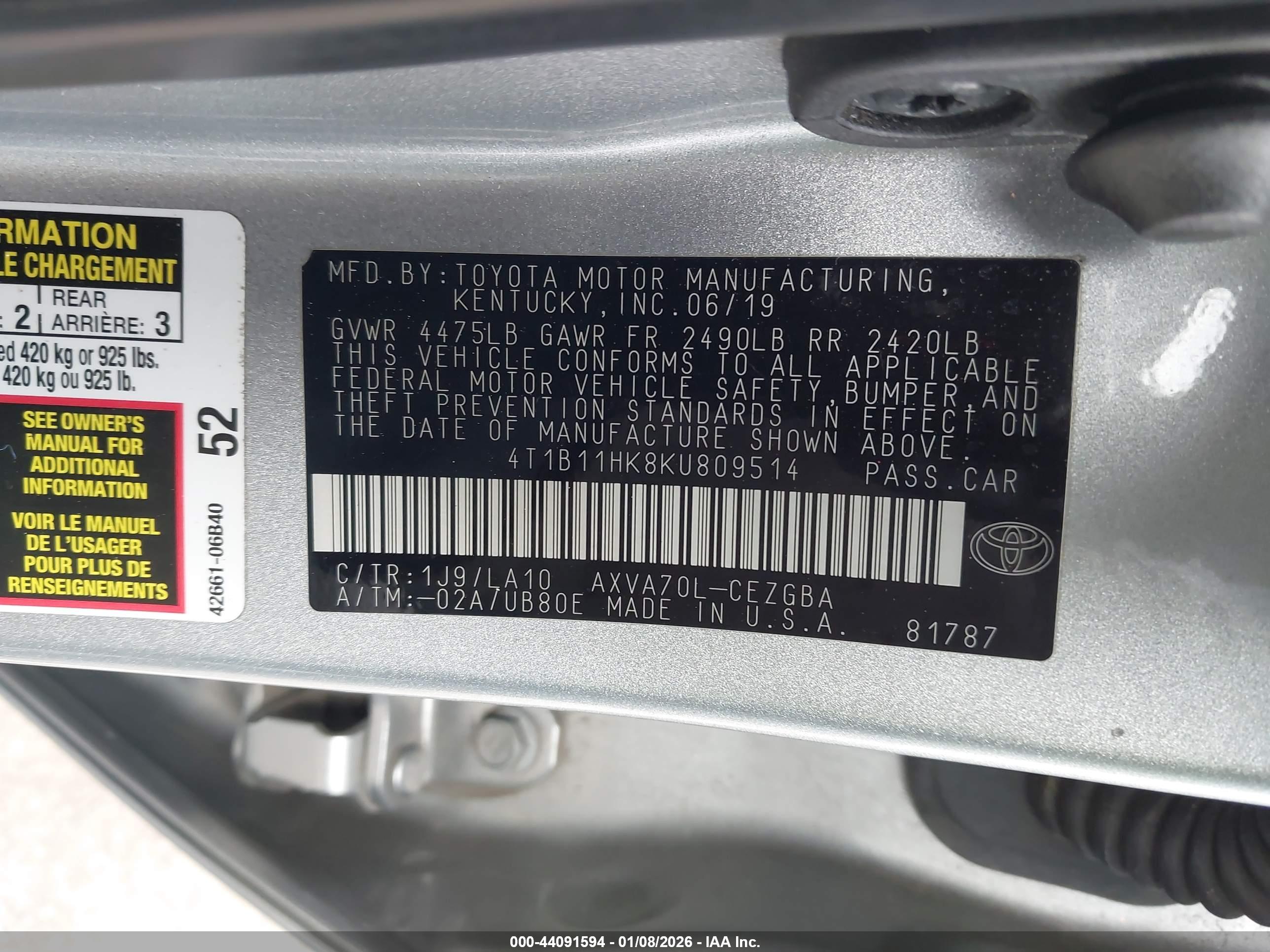 TOYOTA CAMRY image 9