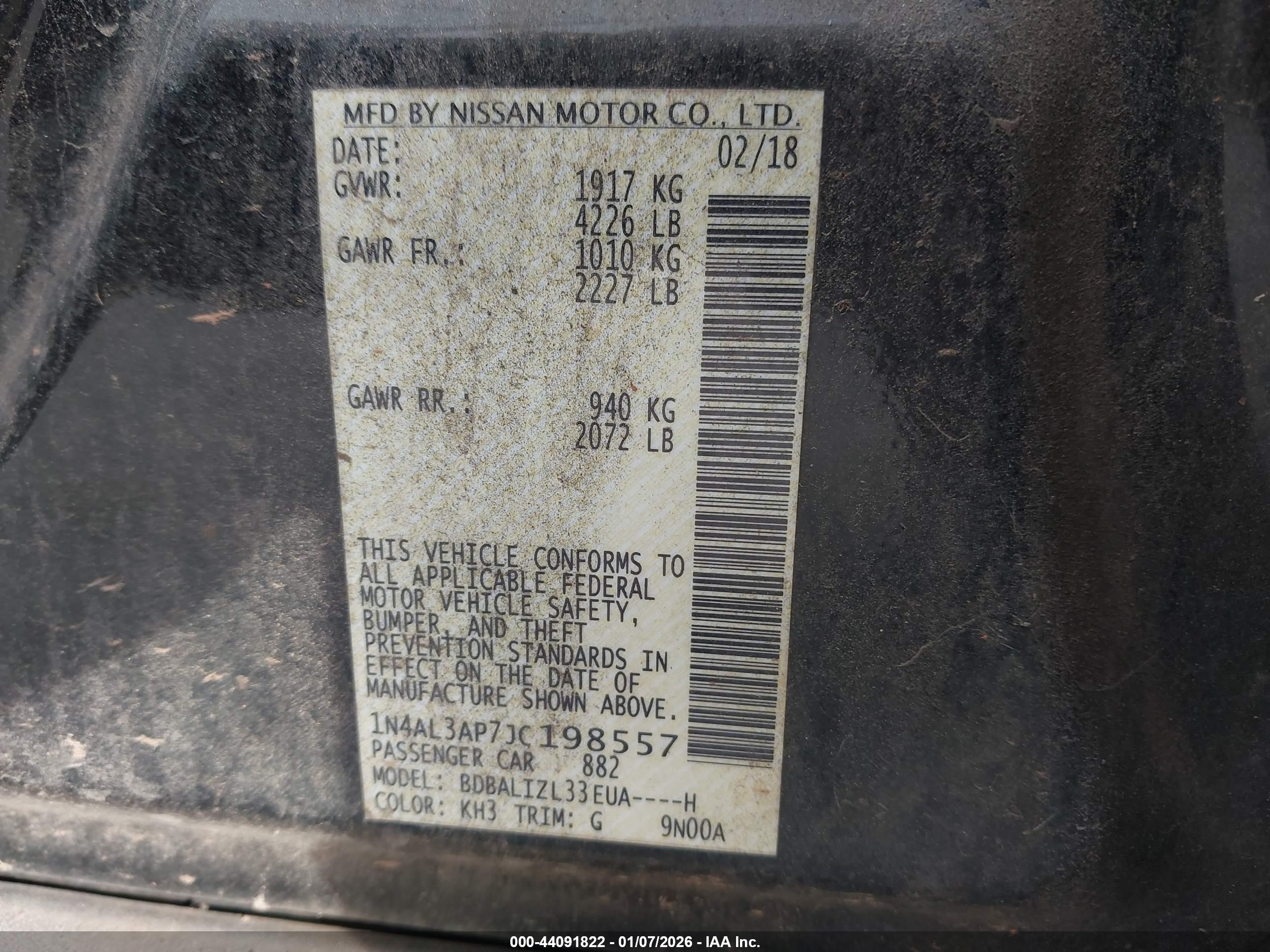 NISSAN ALTIMA image 9