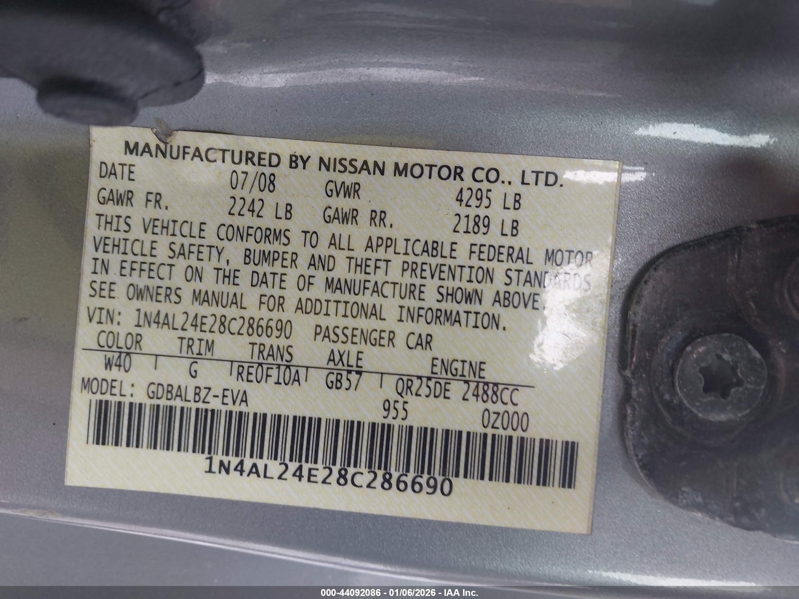 NISSAN ALTIMA image 9