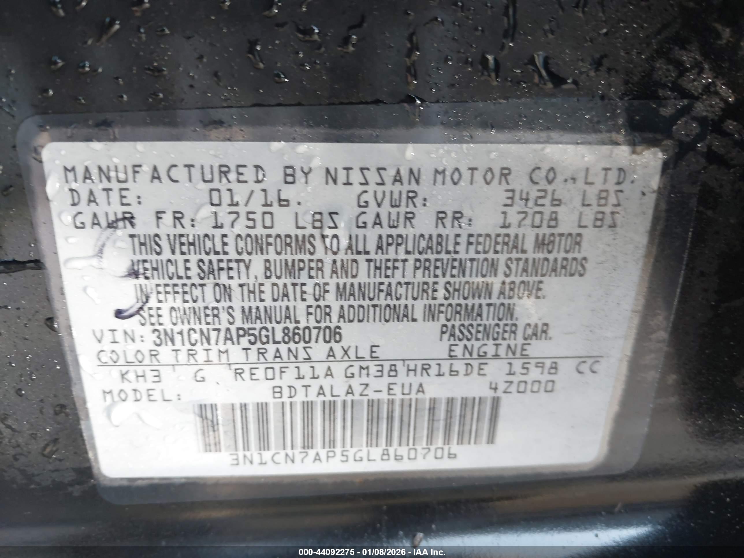 NISSAN VERSA image 9