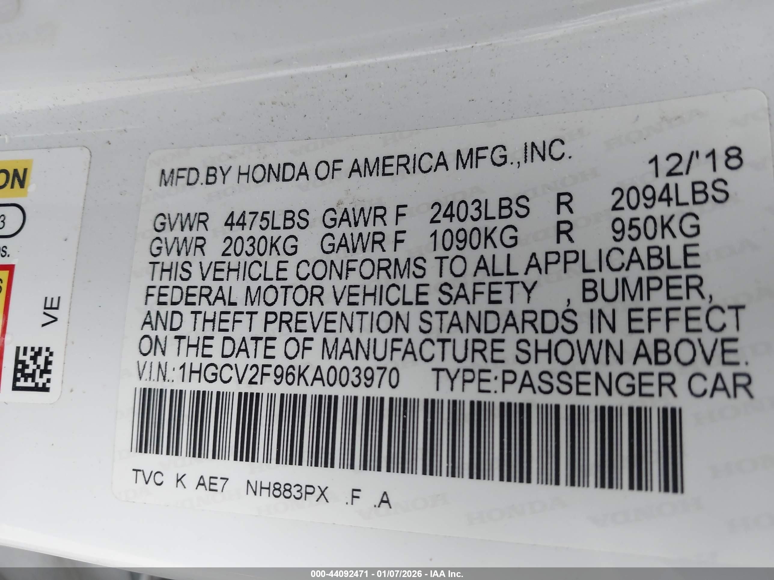 HONDA ACCORD image 9