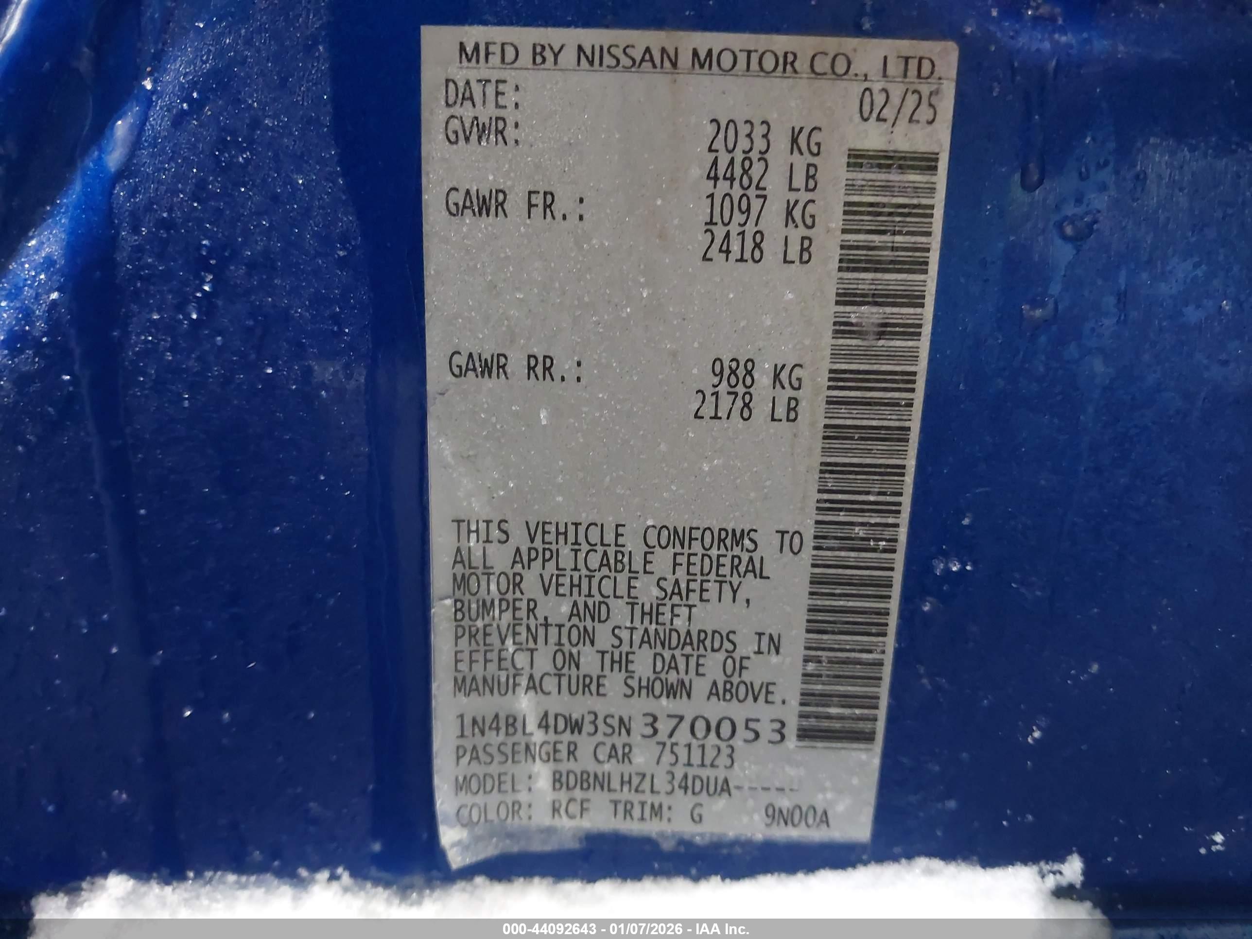 NISSAN ALTIMA image 9