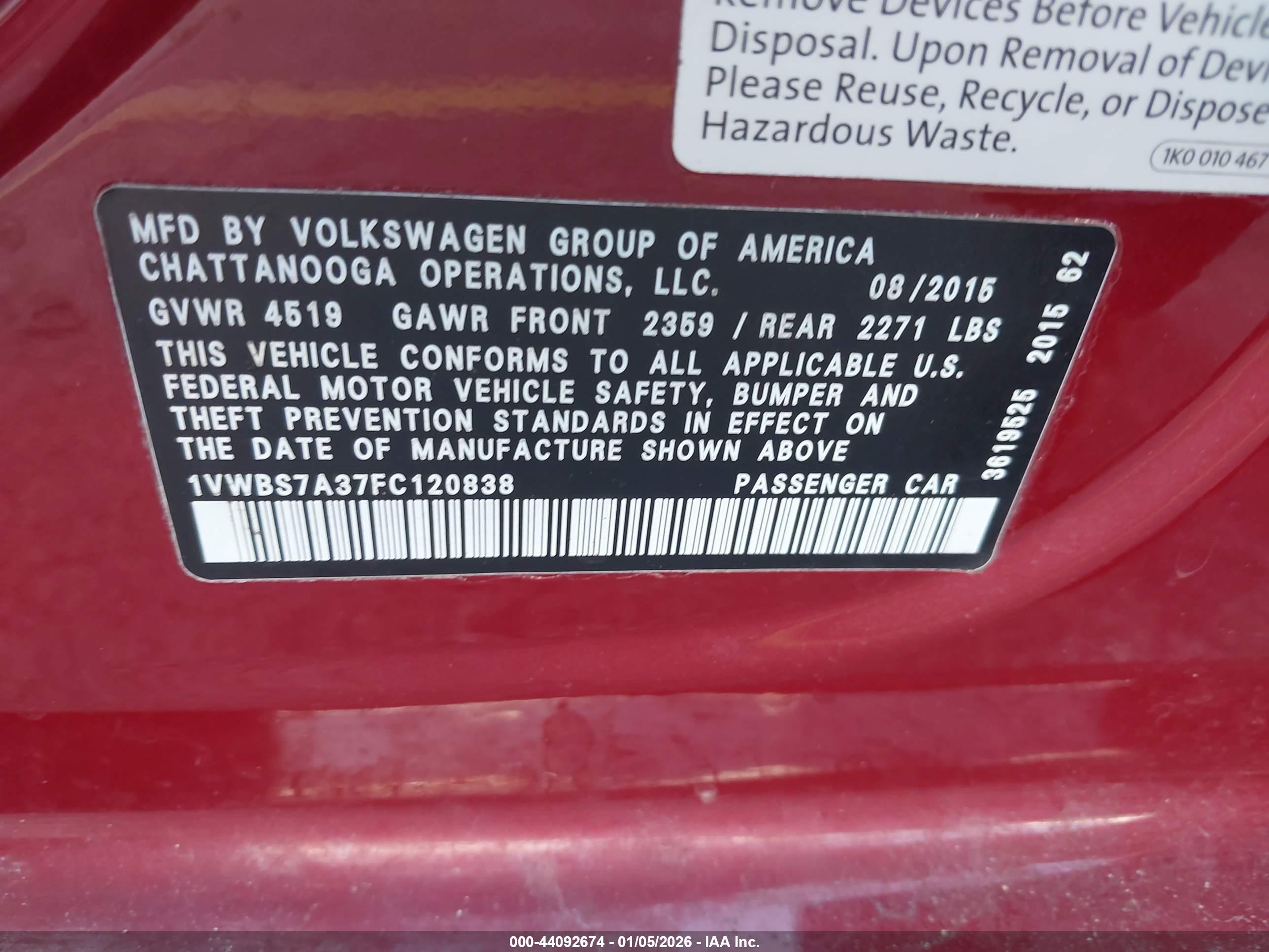 VOLKSWAGEN PASSAT image 9