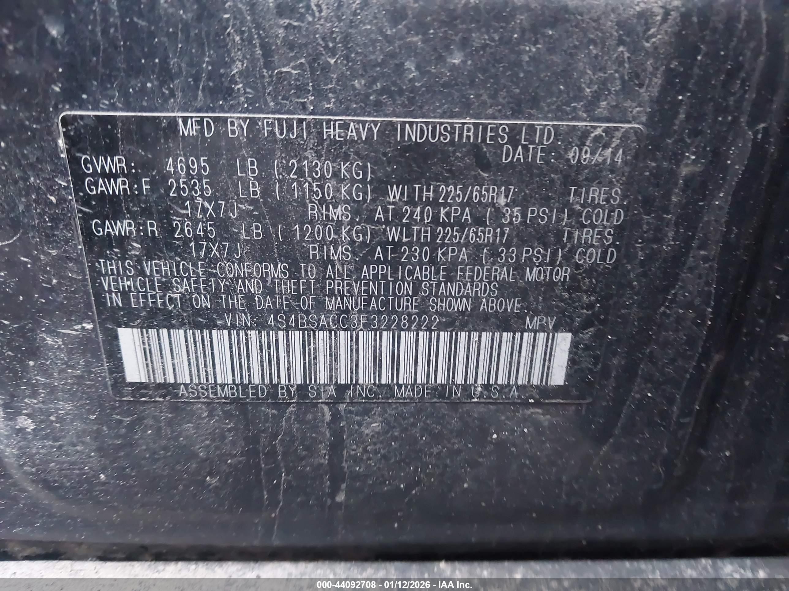SUBARU OUTBACK image 9
