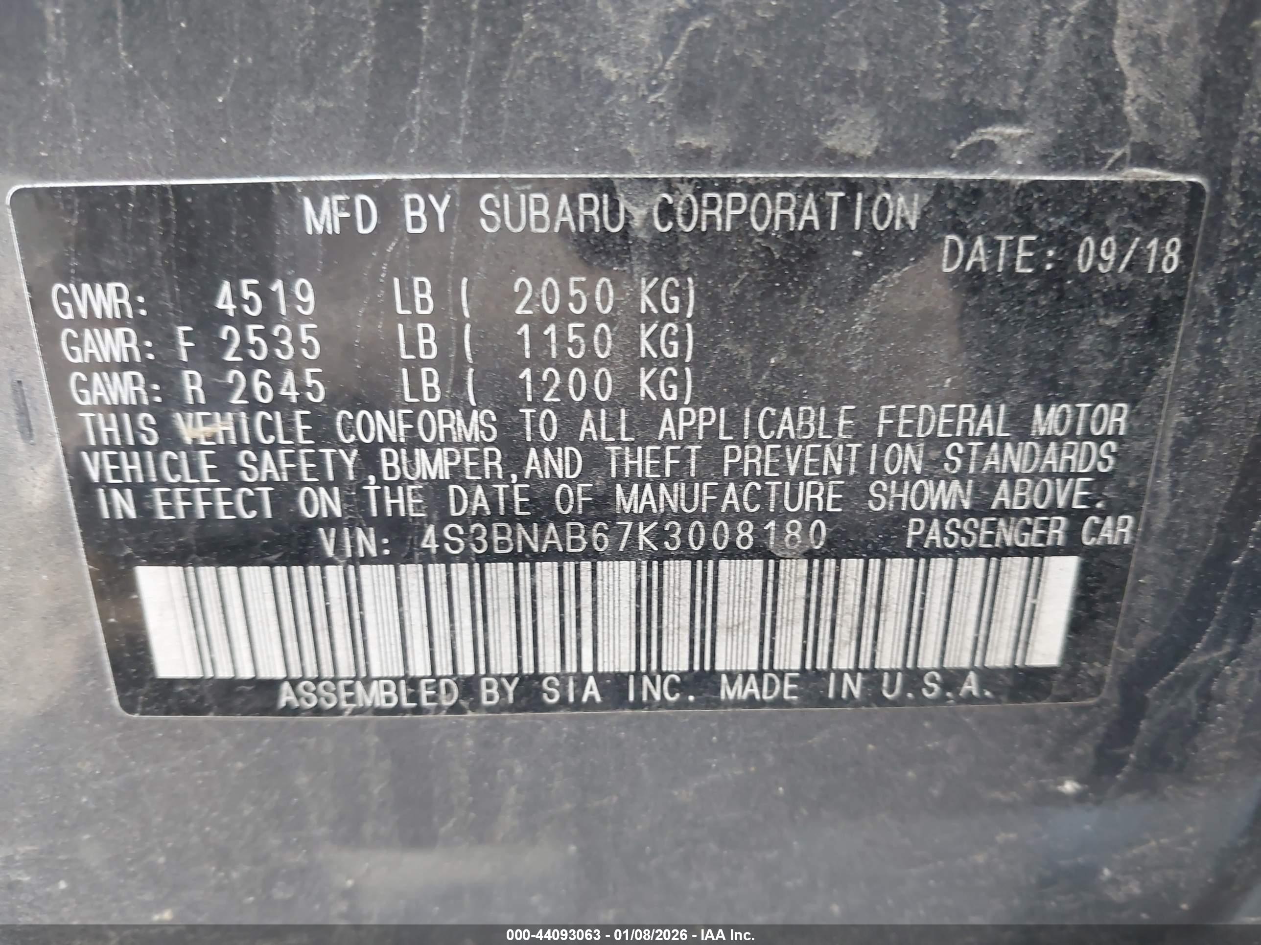 SUBARU LEGACY image 9