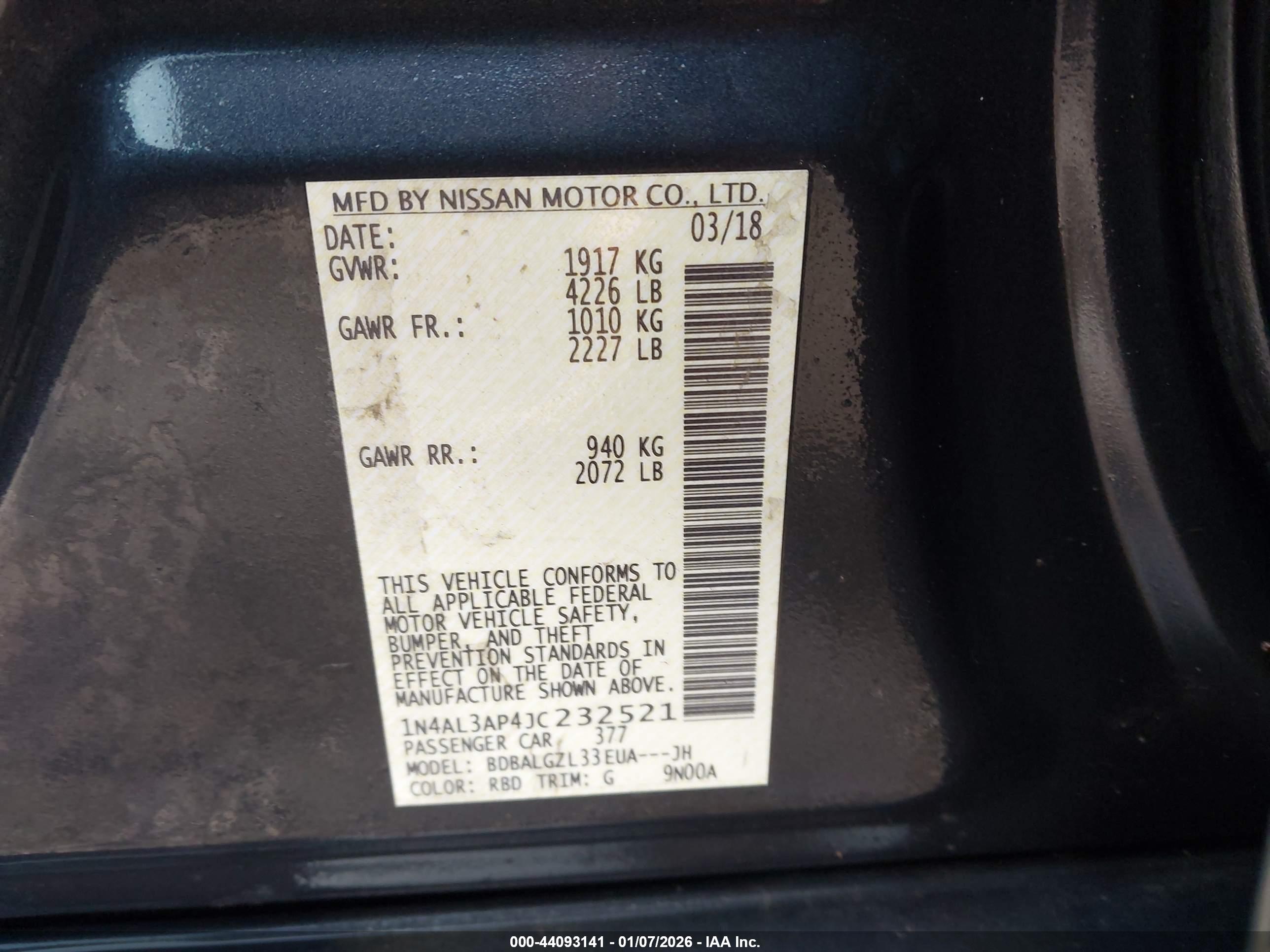 NISSAN ALTIMA image 9