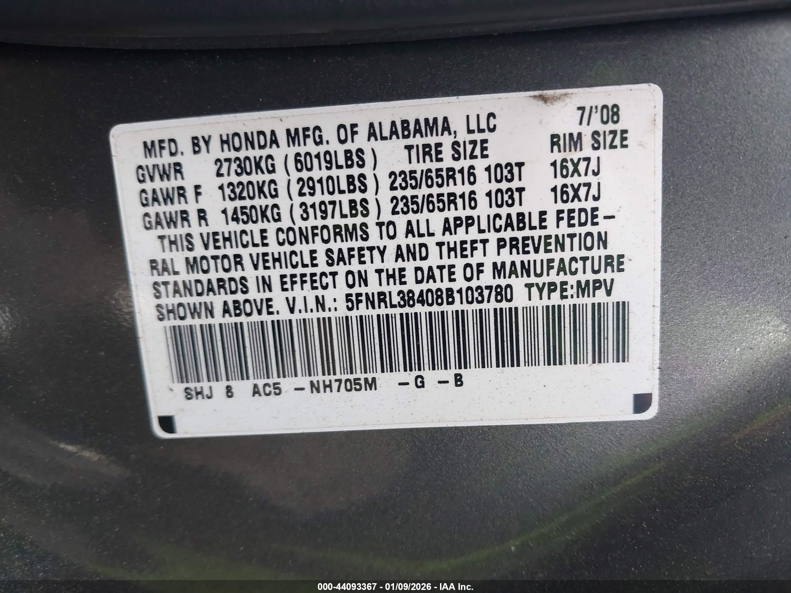 HONDA ODYSSEY image 9
