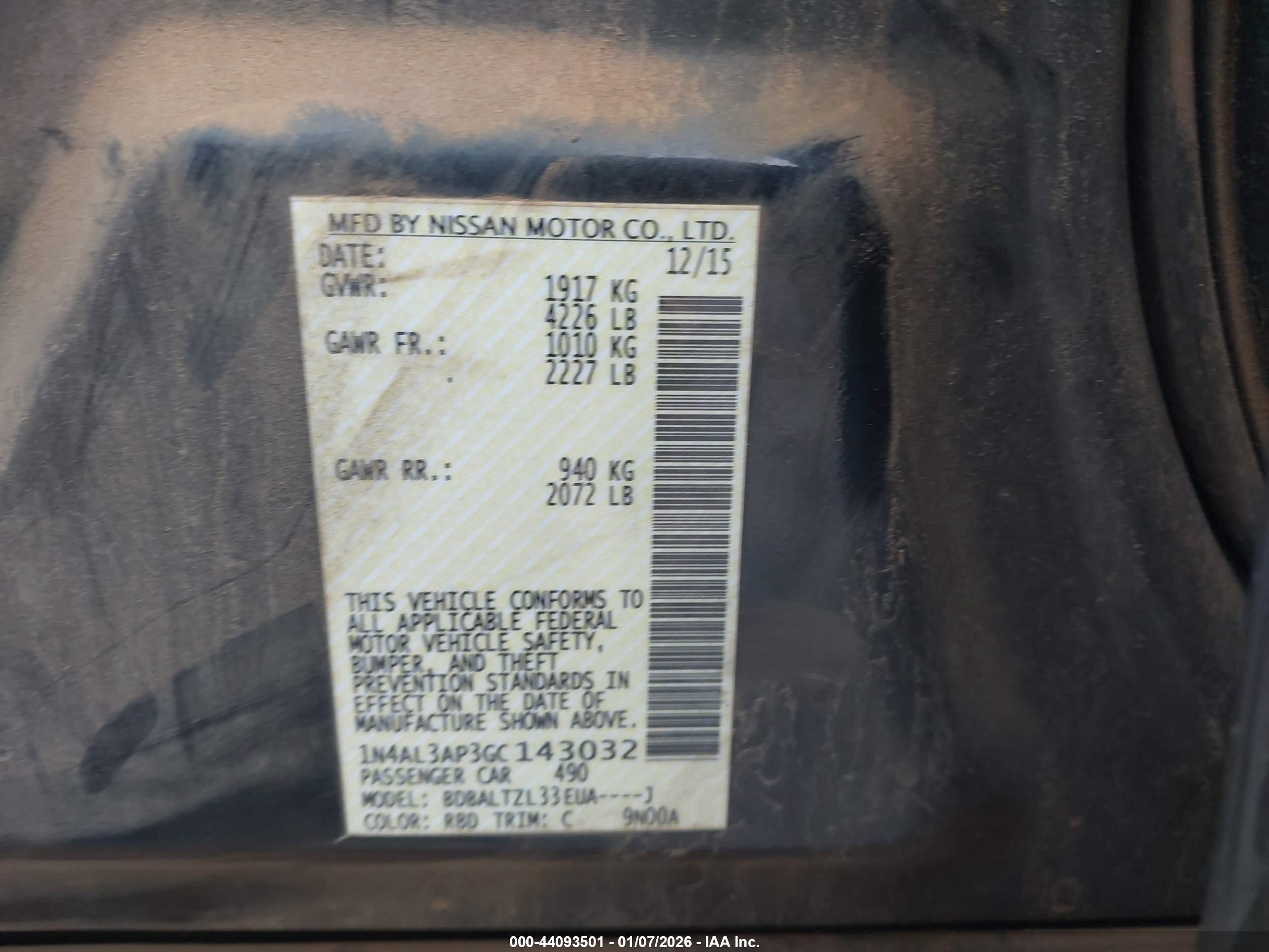 NISSAN ALTIMA image 9