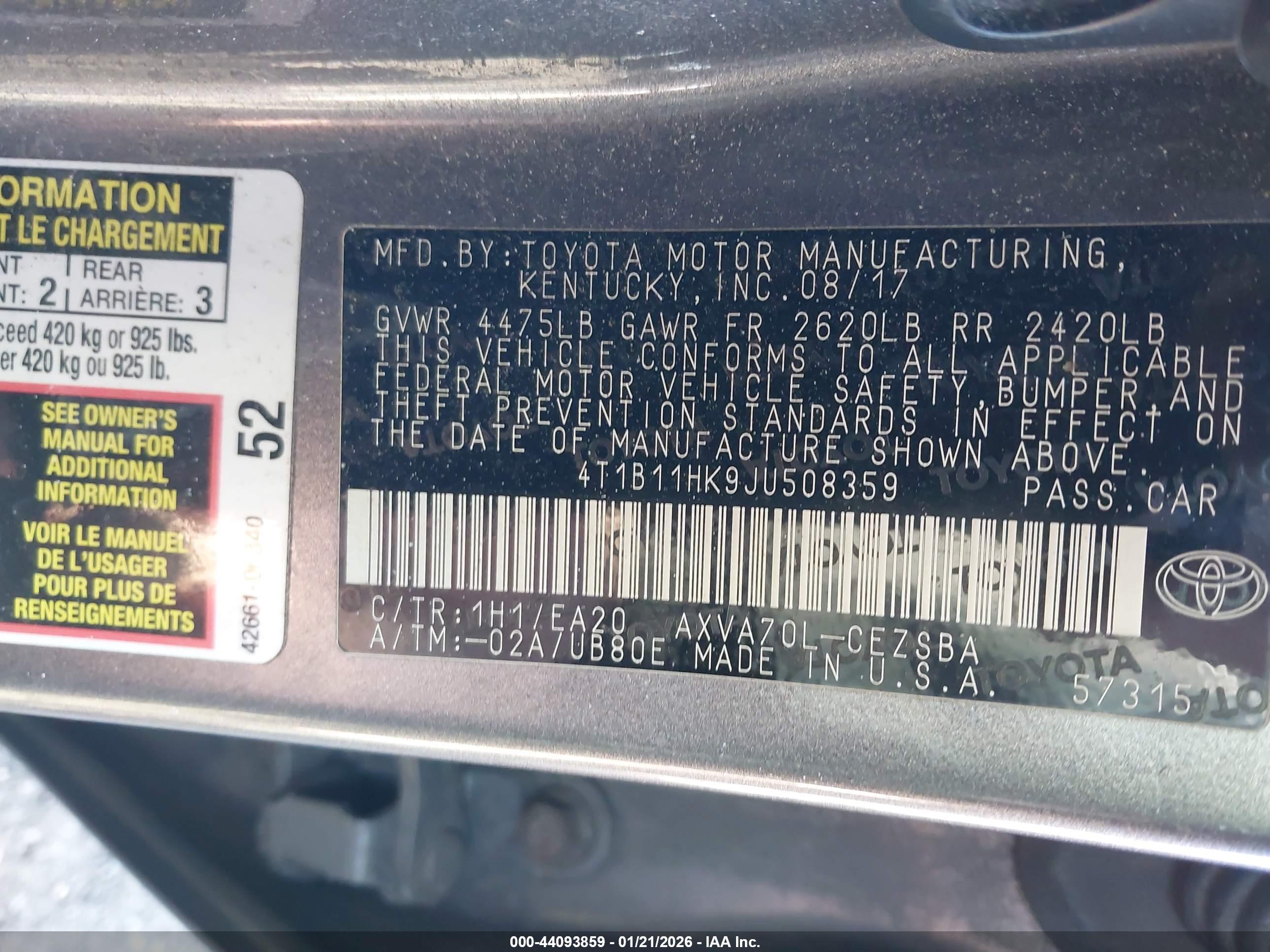 TOYOTA CAMRY image 9