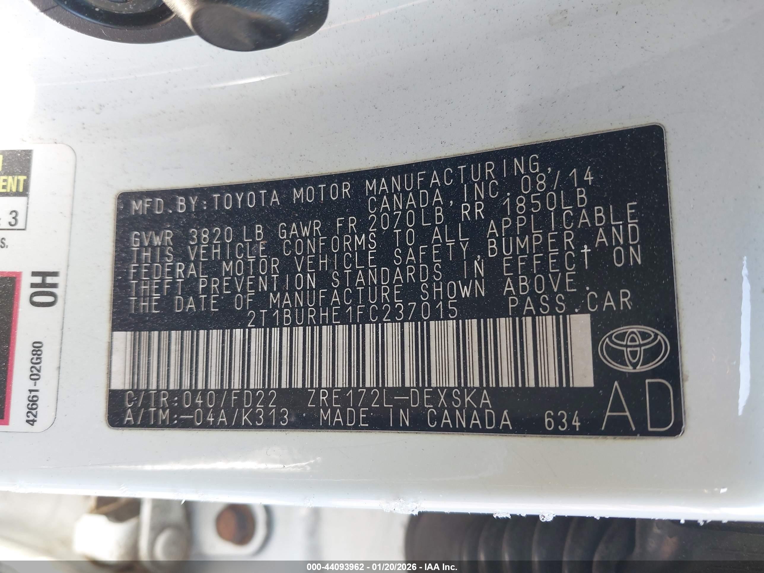 TOYOTA COROLLA image 9