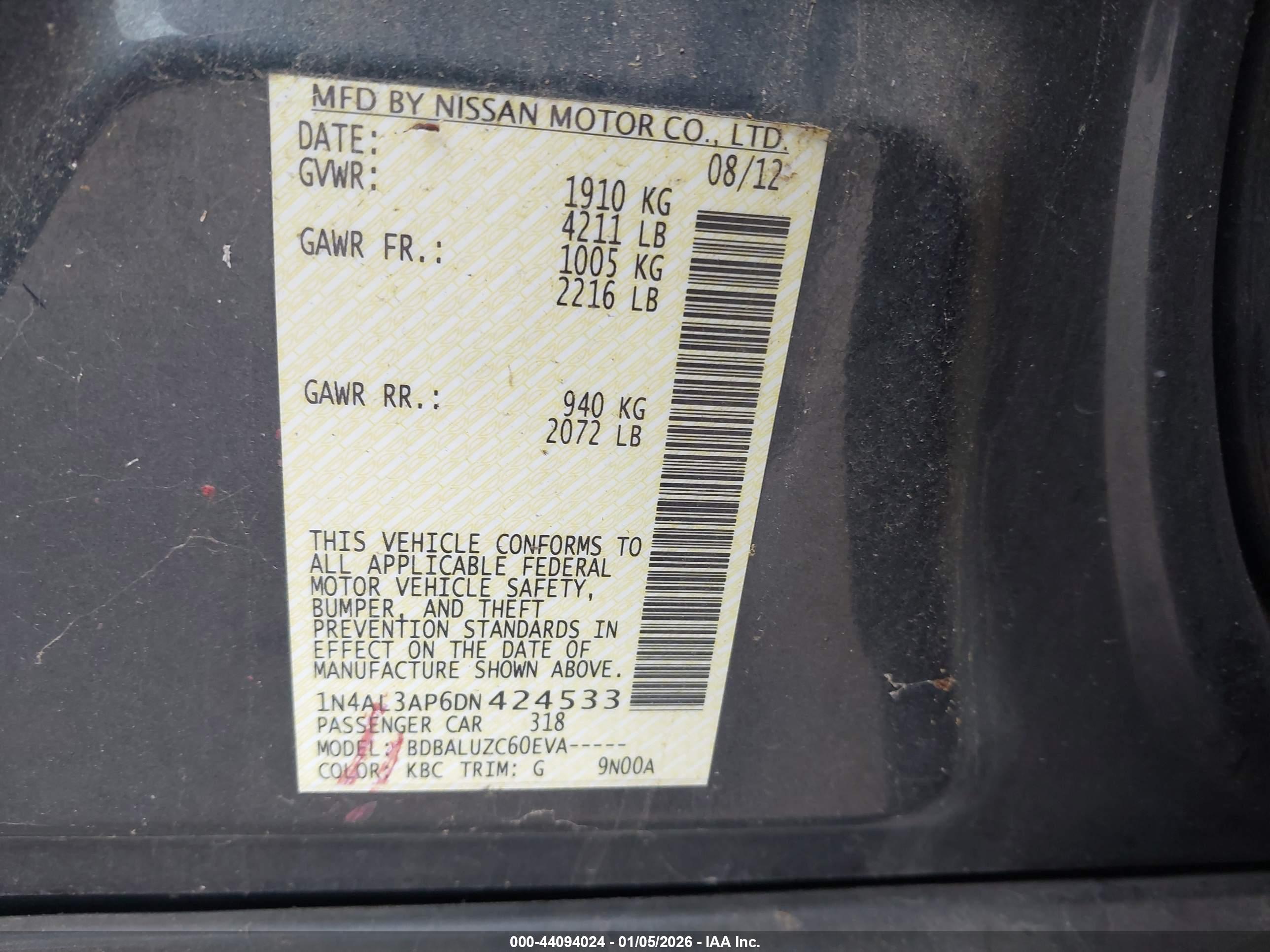 NISSAN ALTIMA image 9