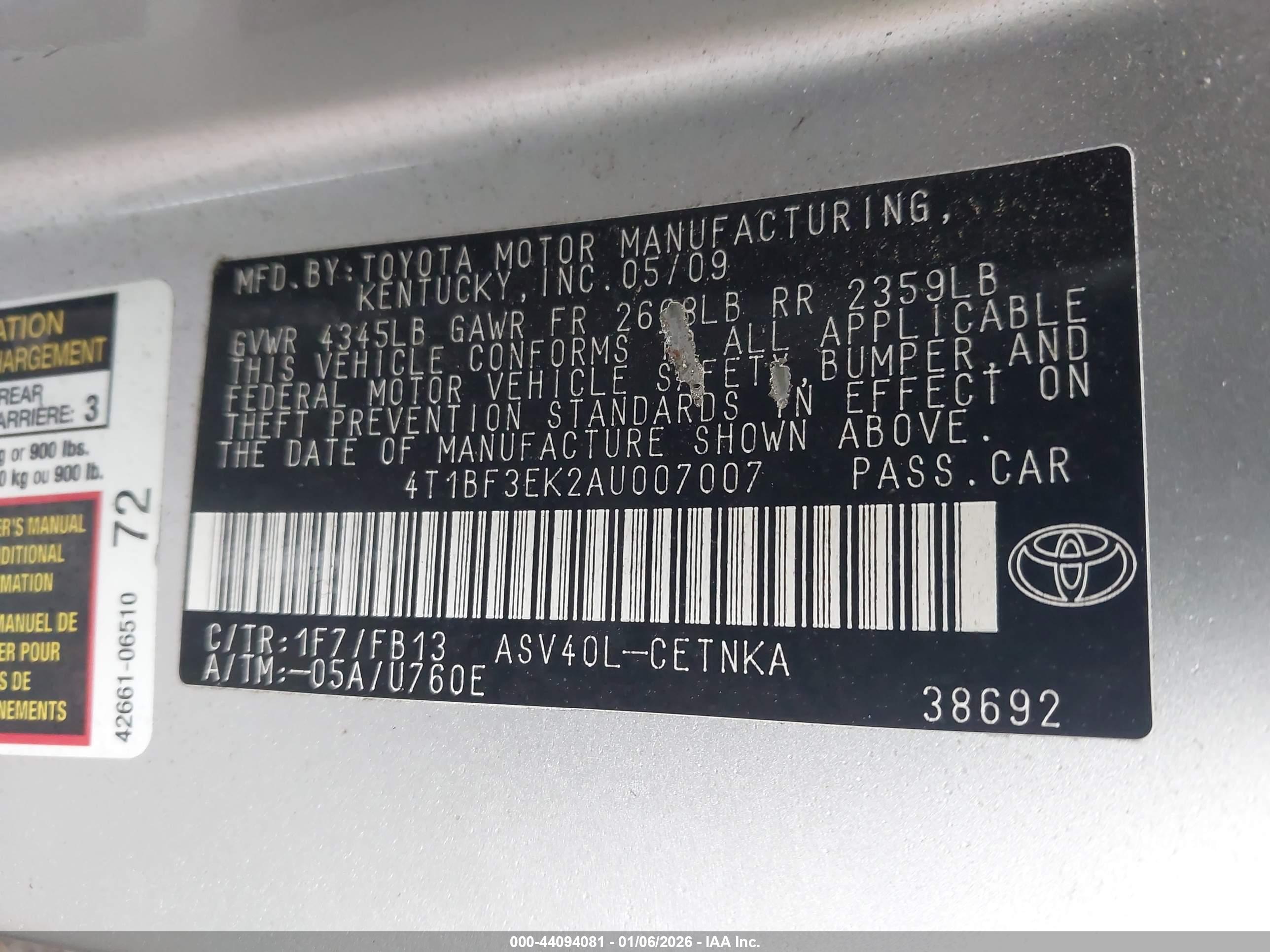 TOYOTA CAMRY image 9