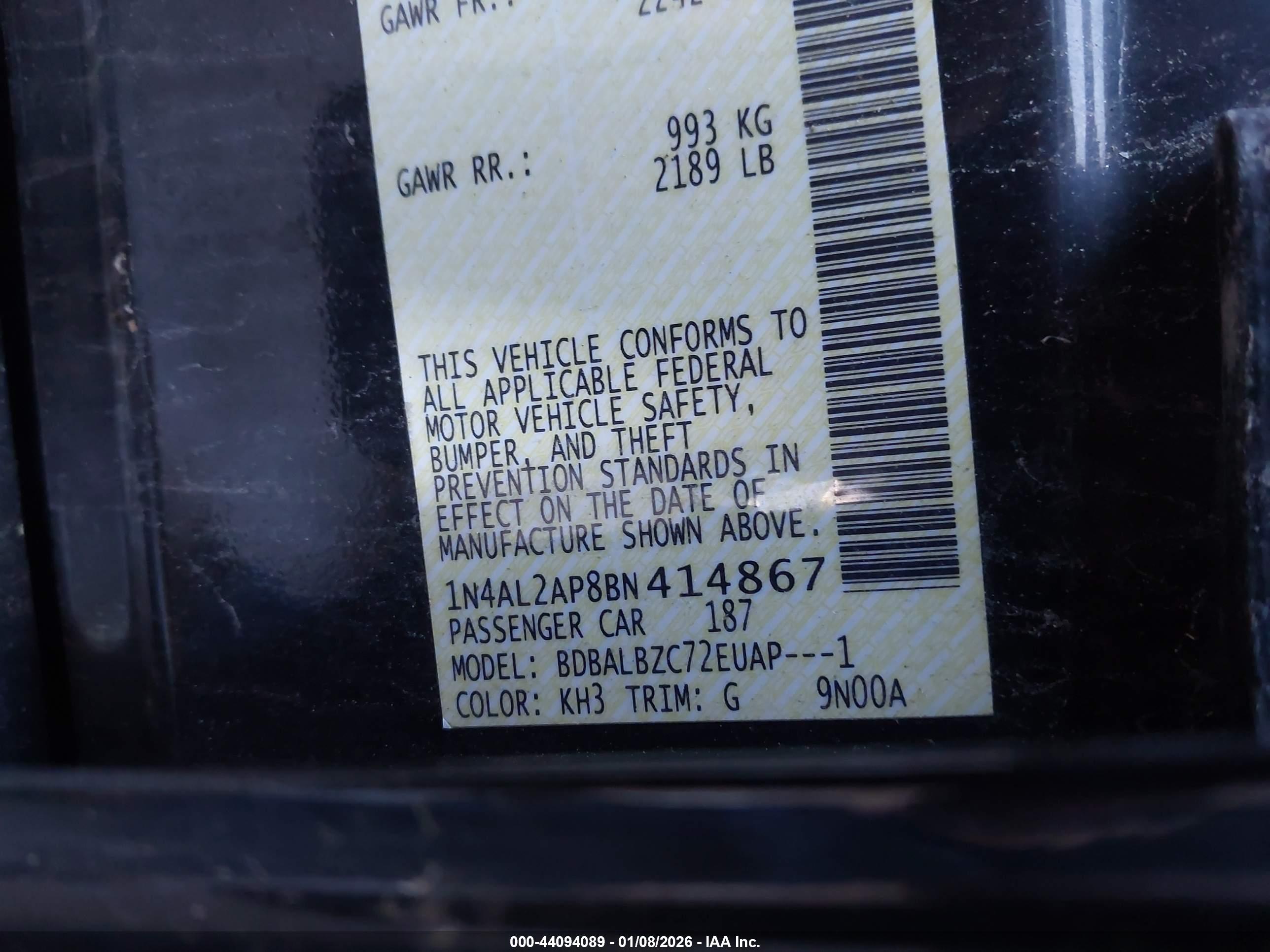 NISSAN ALTIMA image 9