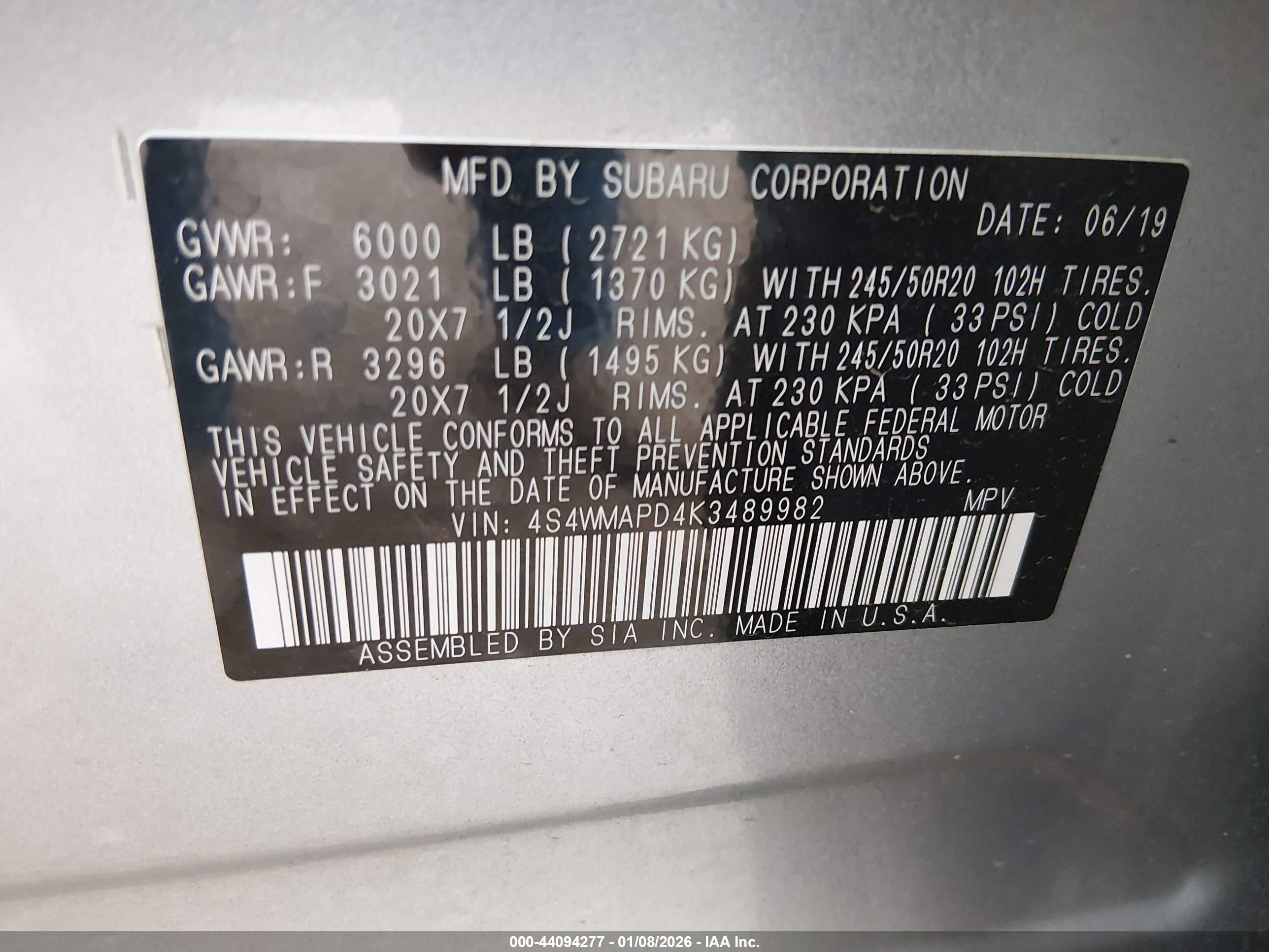 SUBARU ASCENT image 9