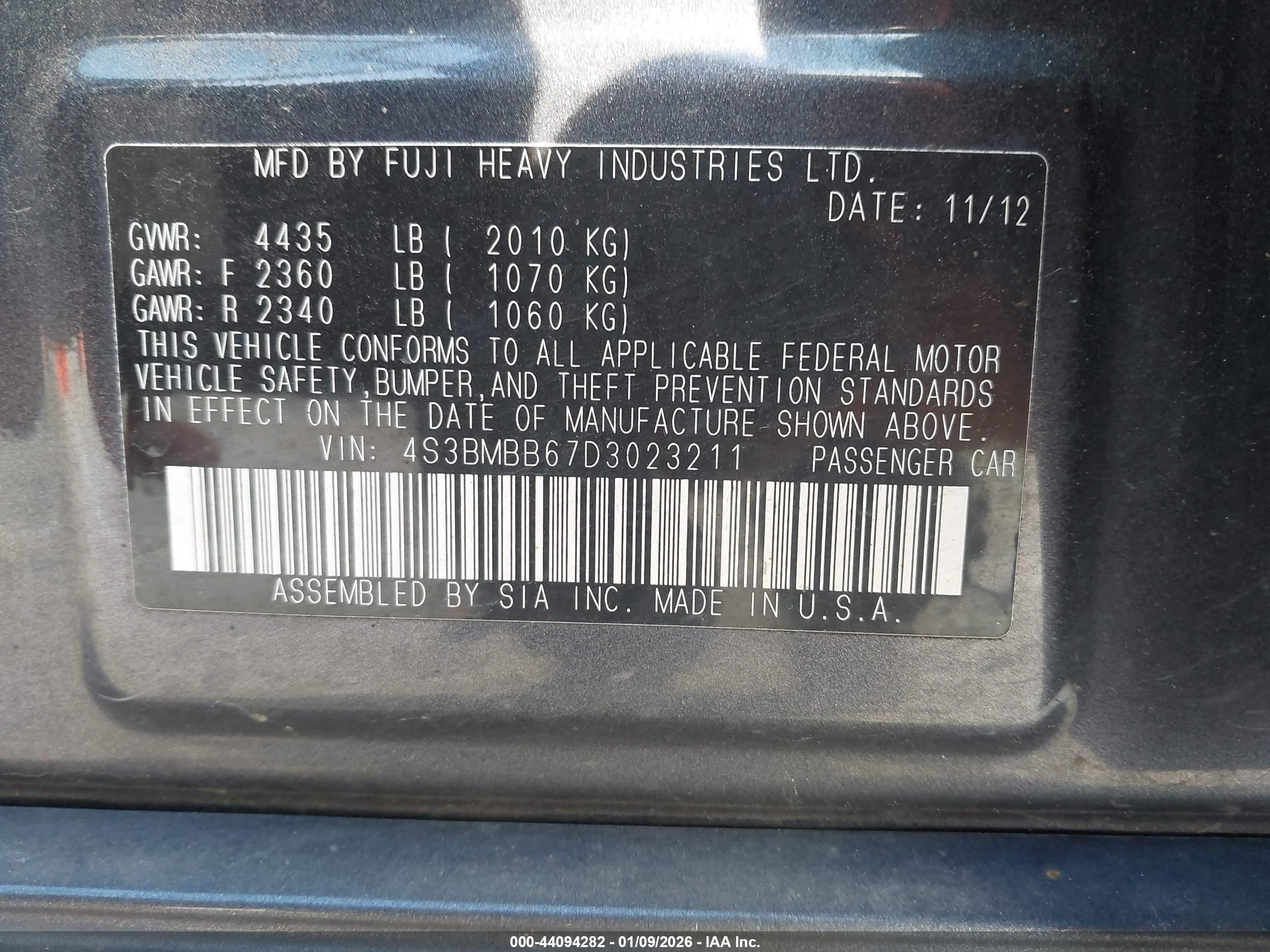 SUBARU LEGACY image 9