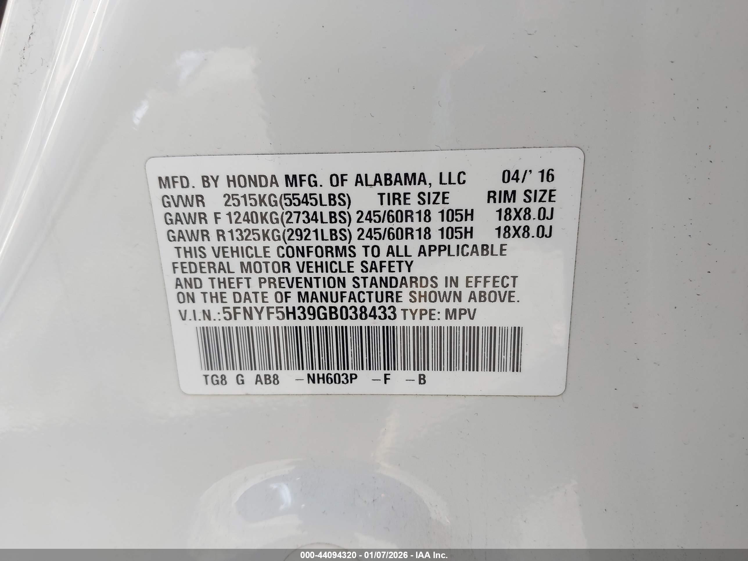 HONDA PILOT image 9