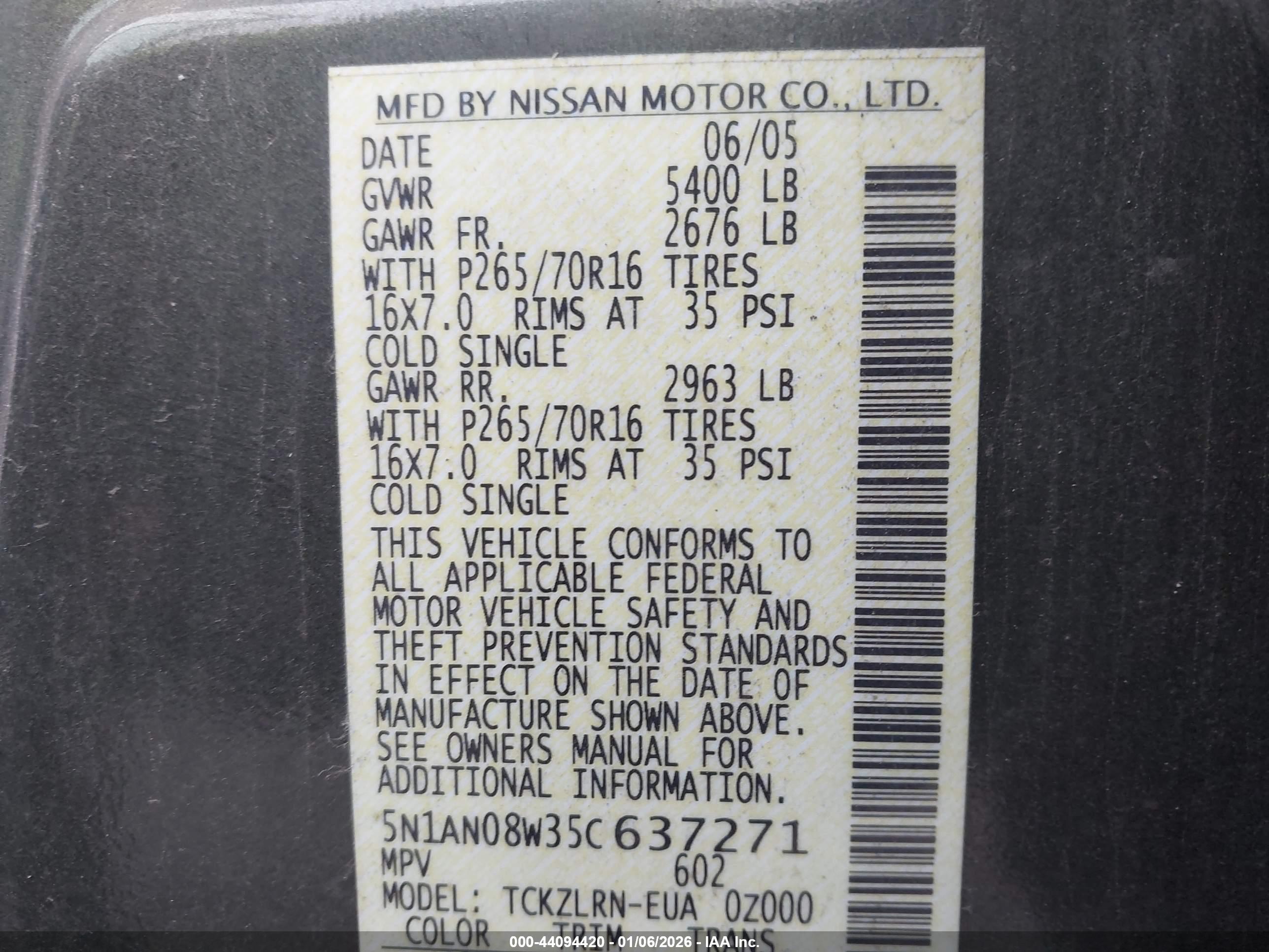NISSAN XTERRA image 9