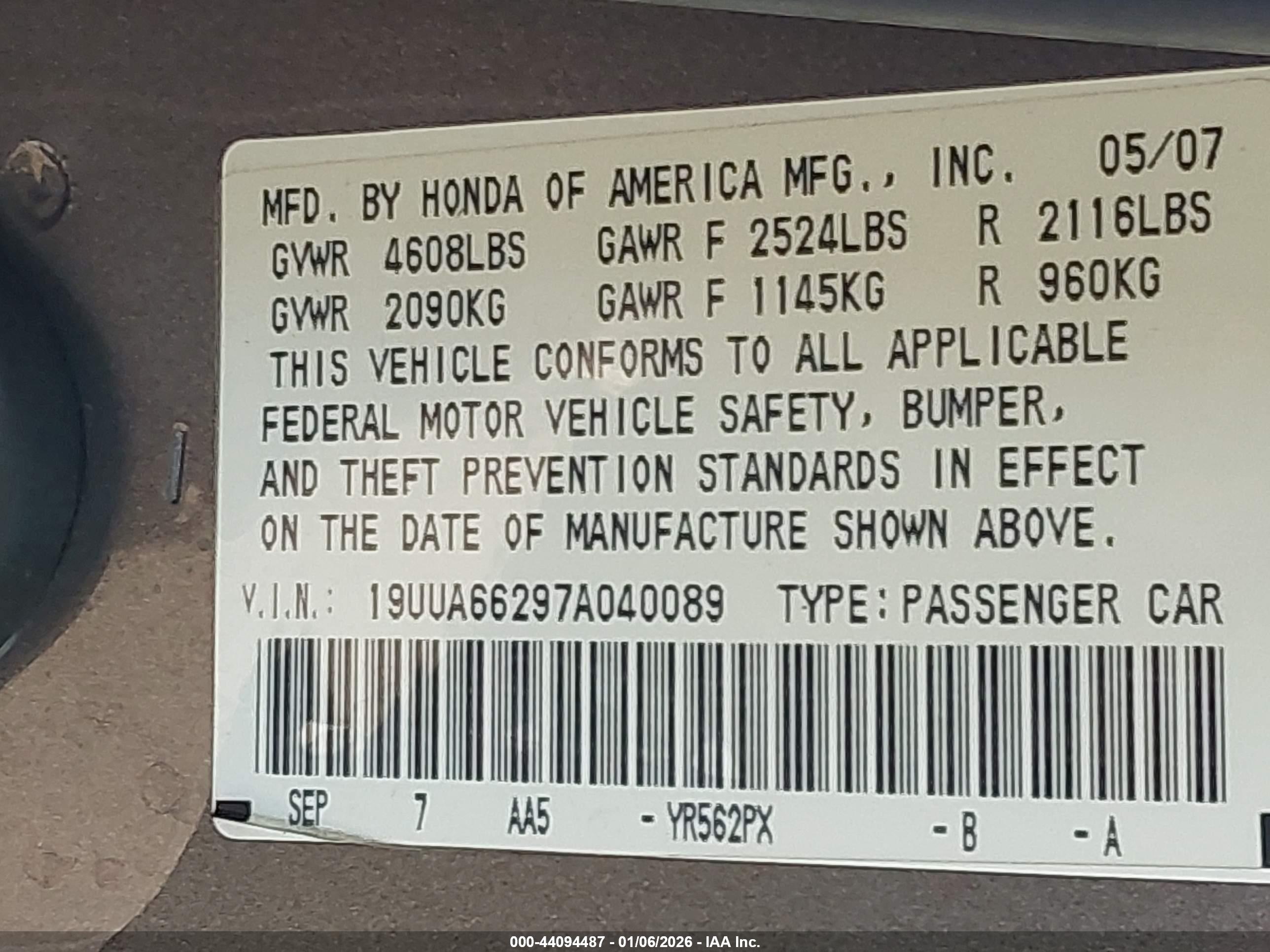 ACURA TL image 9
