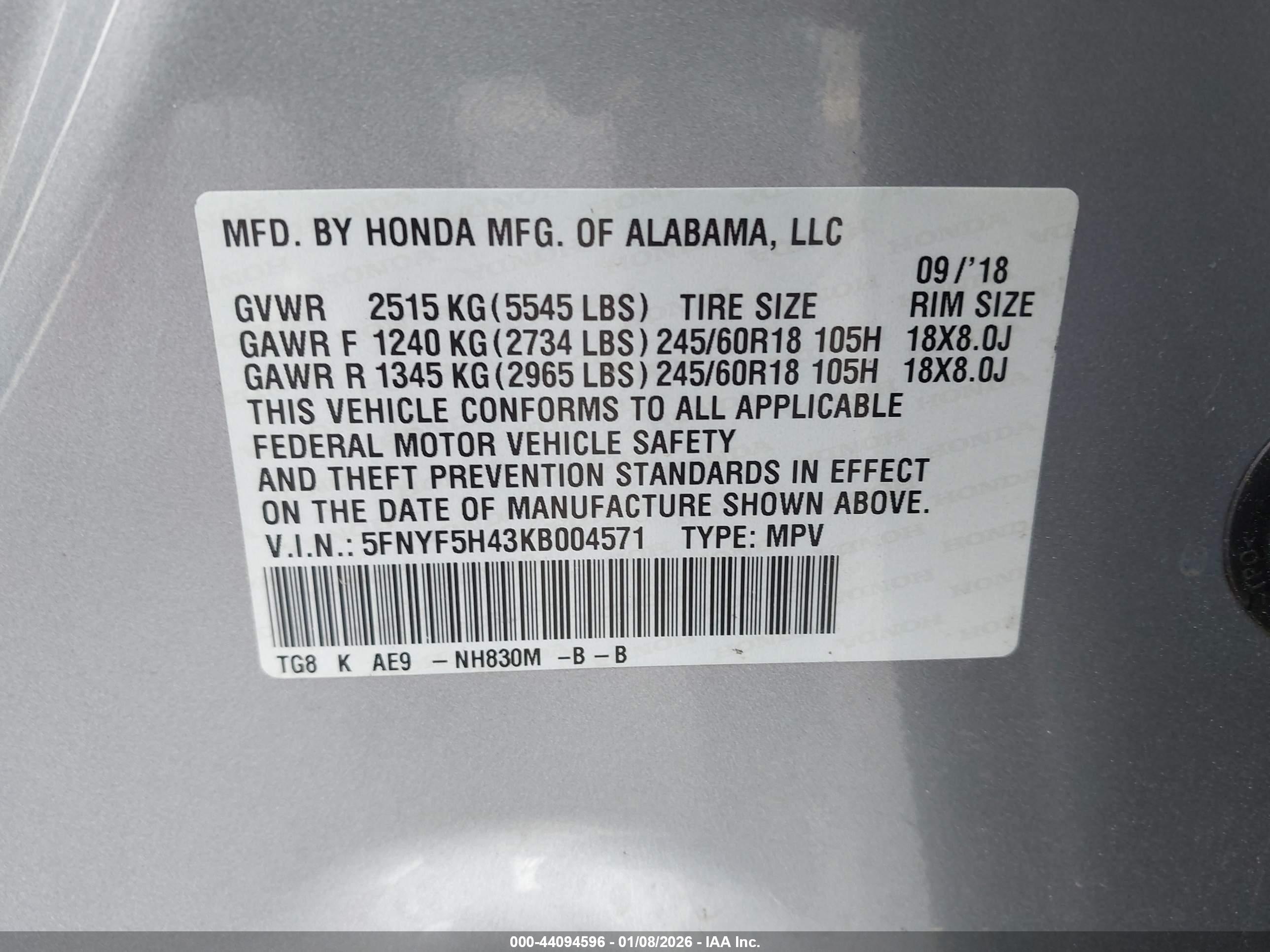 HONDA PILOT image 9