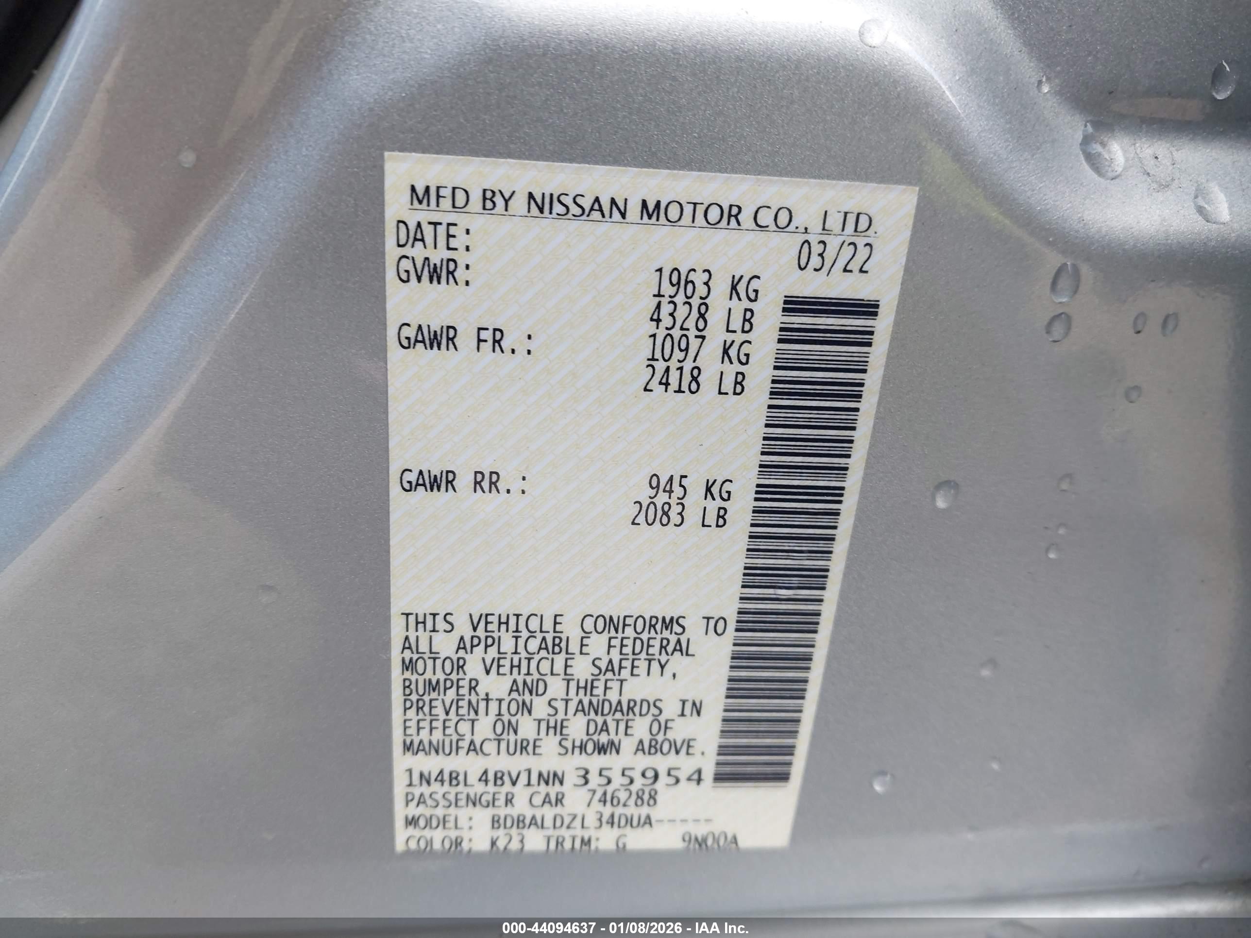NISSAN ALTIMA image 9
