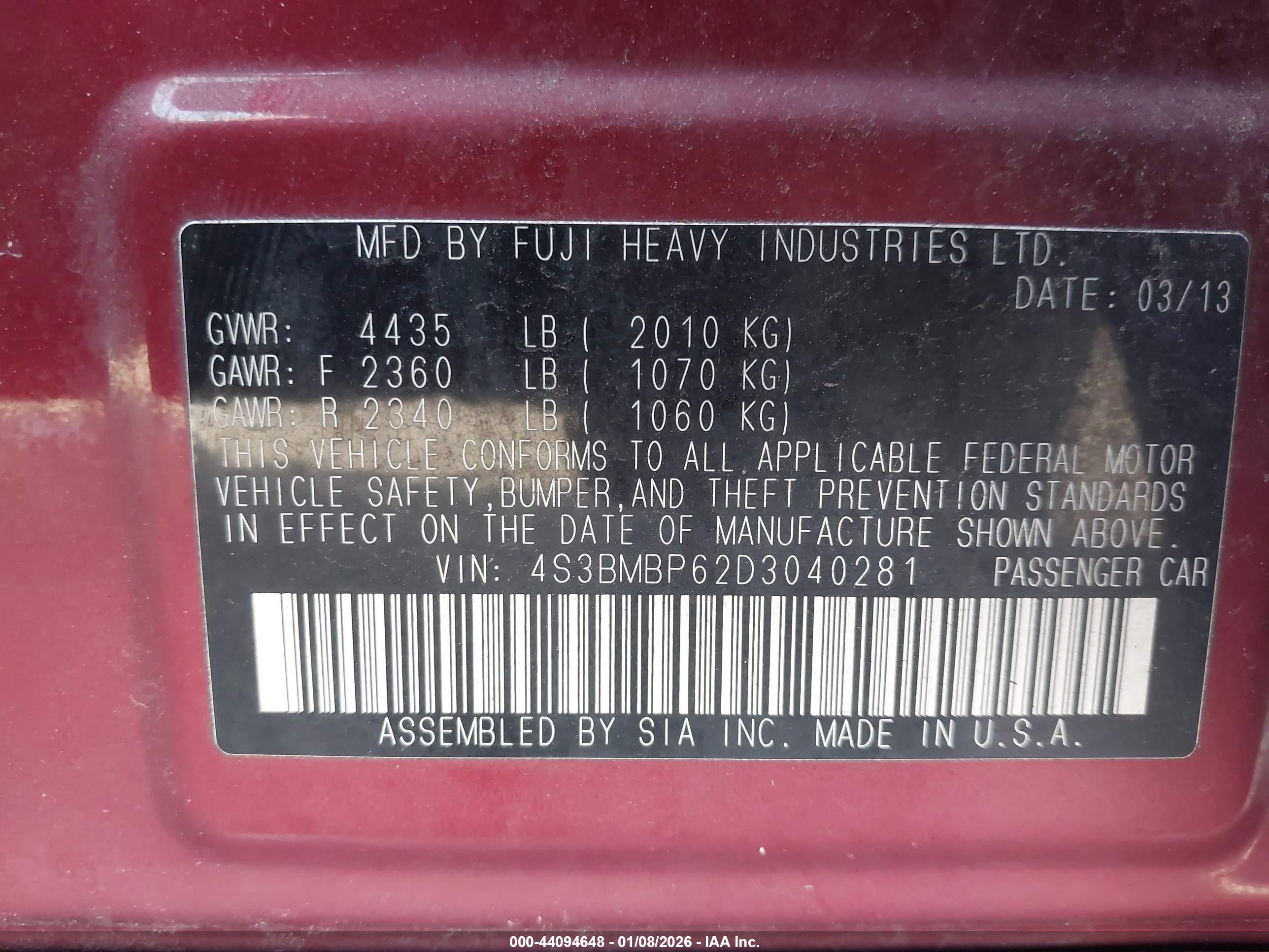 SUBARU LEGACY image 9