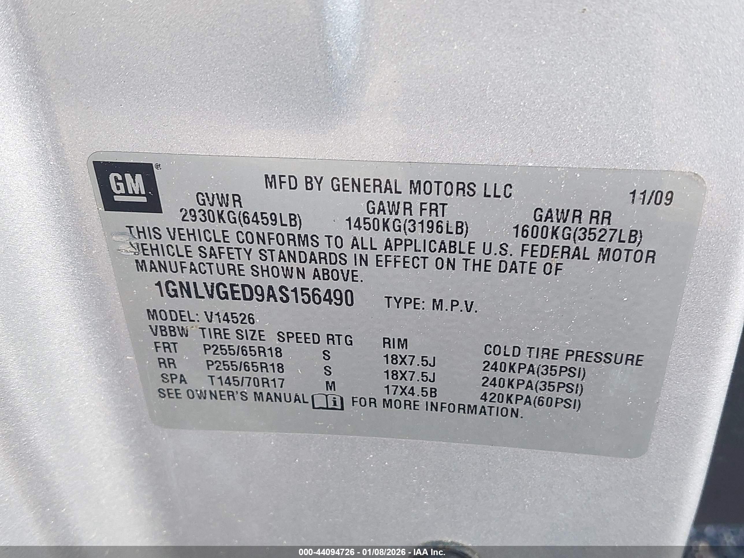 CHEVROLET TRAVERSE image 9