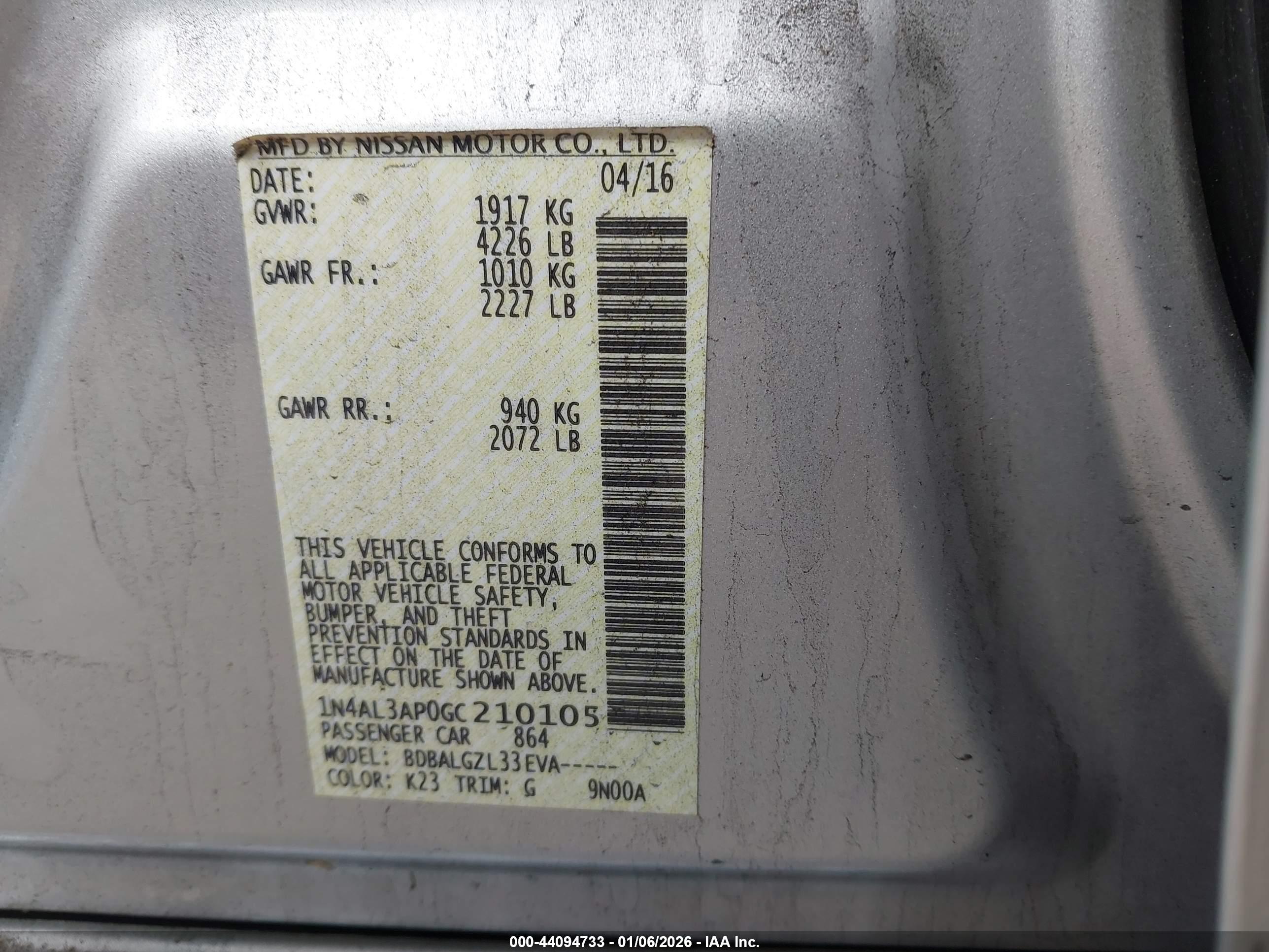 NISSAN ALTIMA image 9