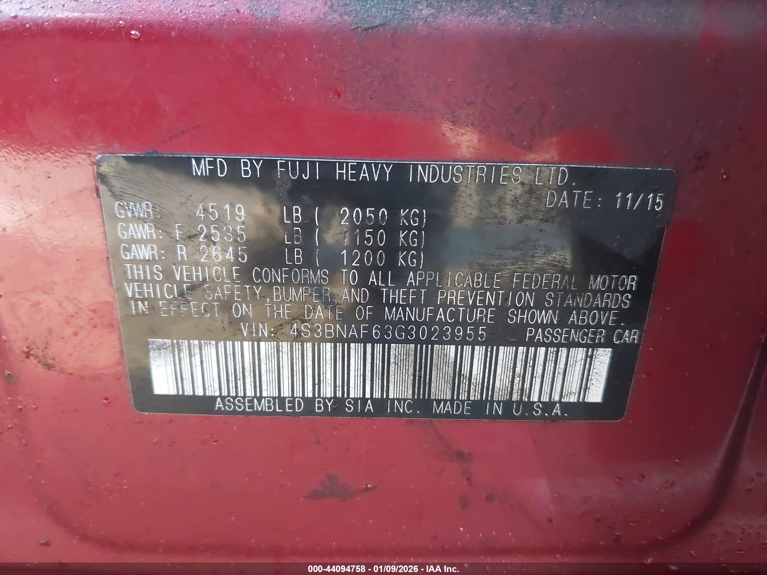 SUBARU LEGACY image 9