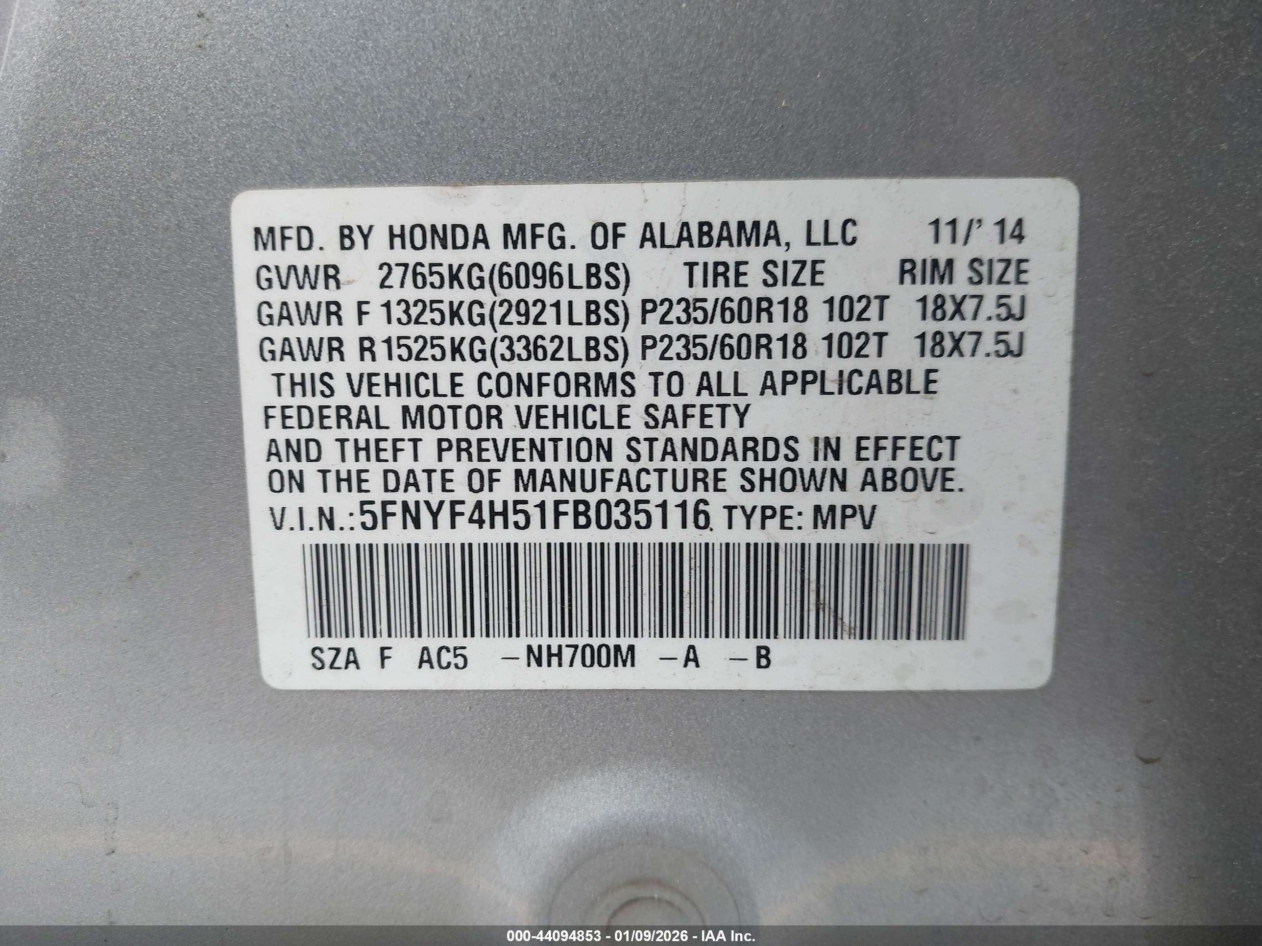HONDA PILOT image 9
