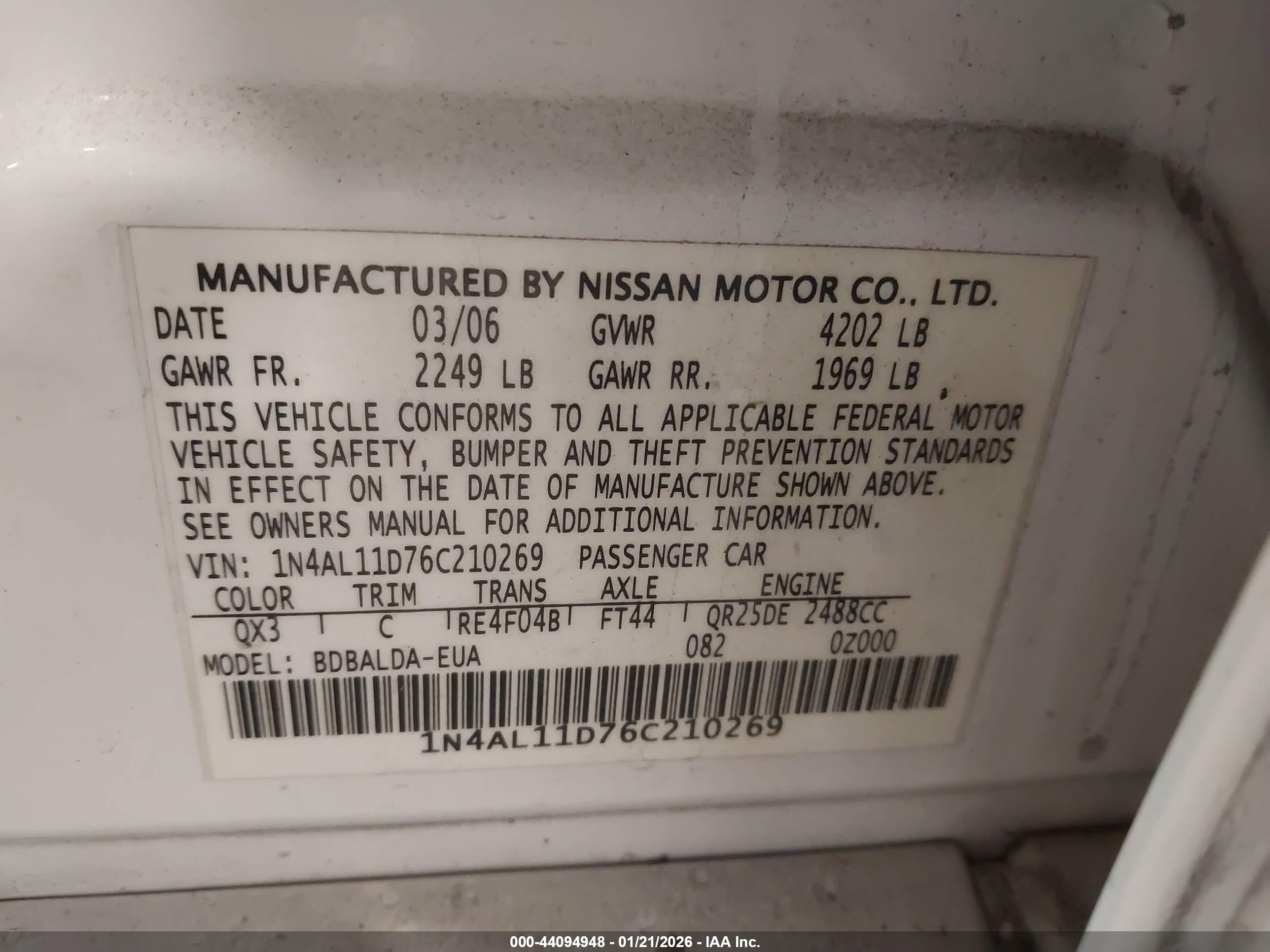 NISSAN ALTIMA image 9