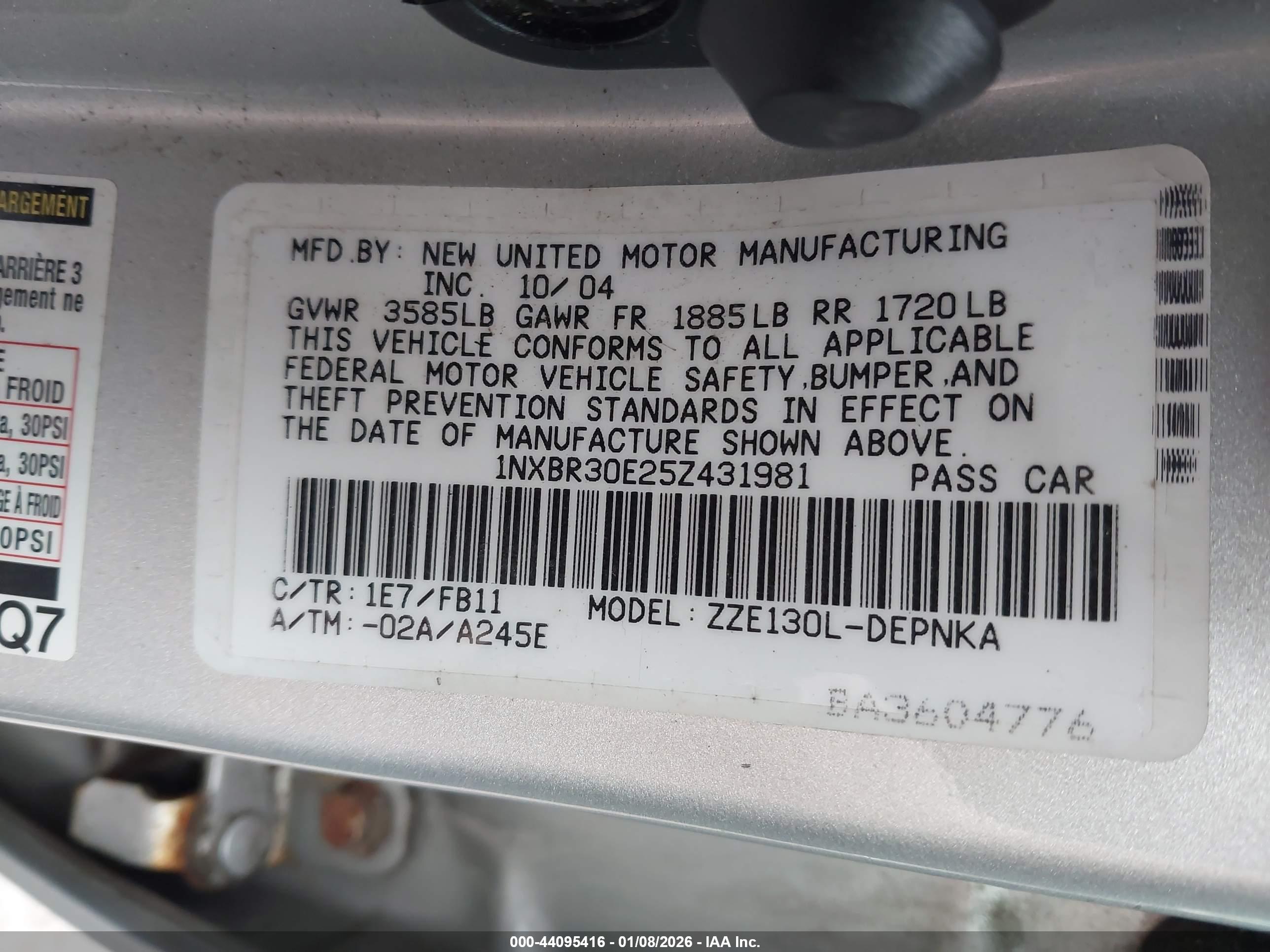 TOYOTA COROLLA image 9