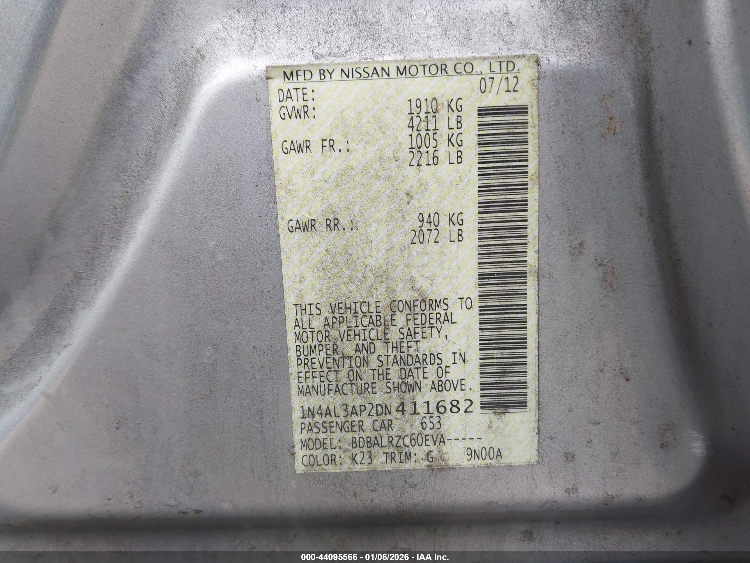 NISSAN ALTIMA image 9