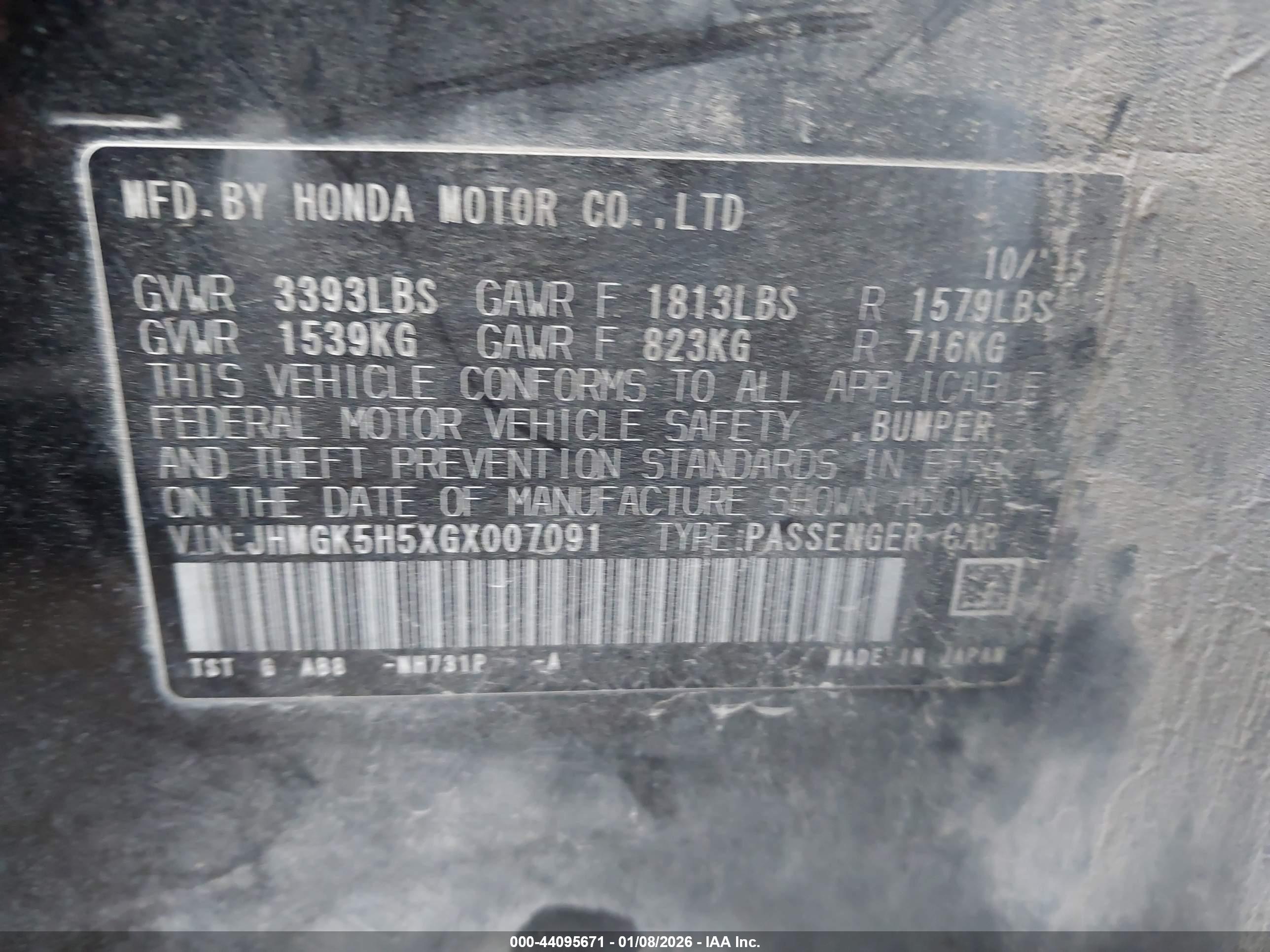 HONDA FIT image 9