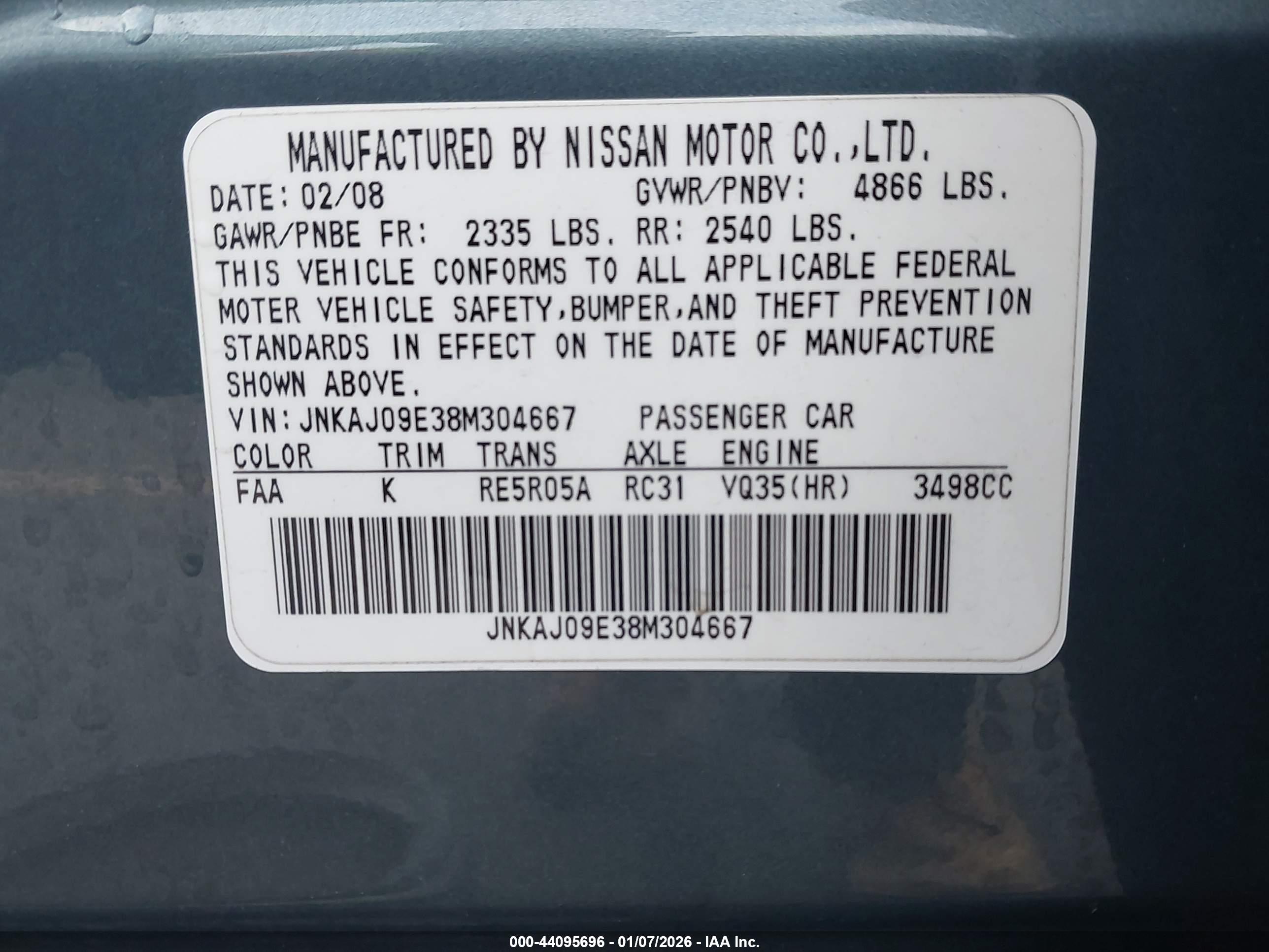 INFINITI EX35 image 9