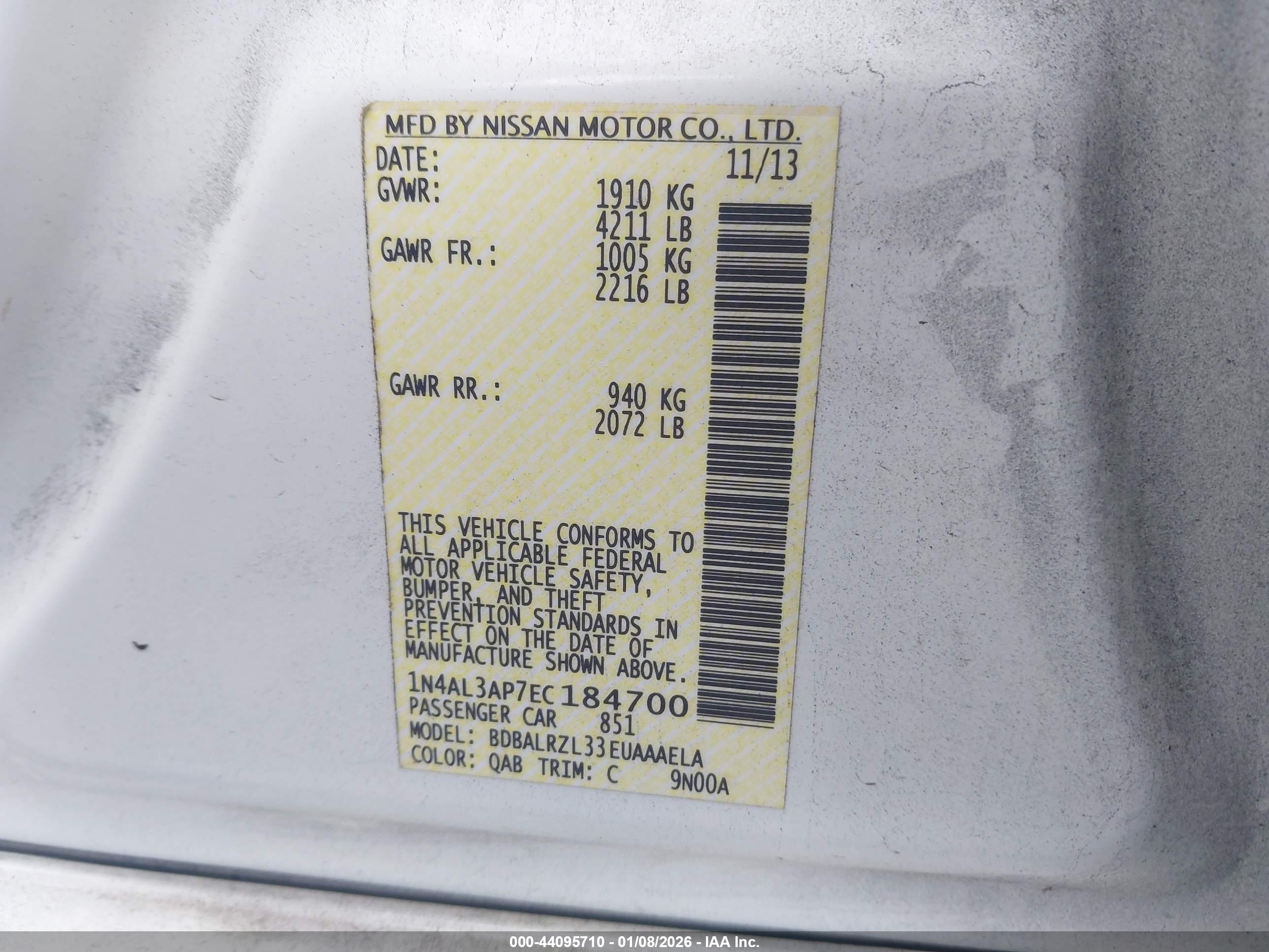 NISSAN ALTIMA image 9