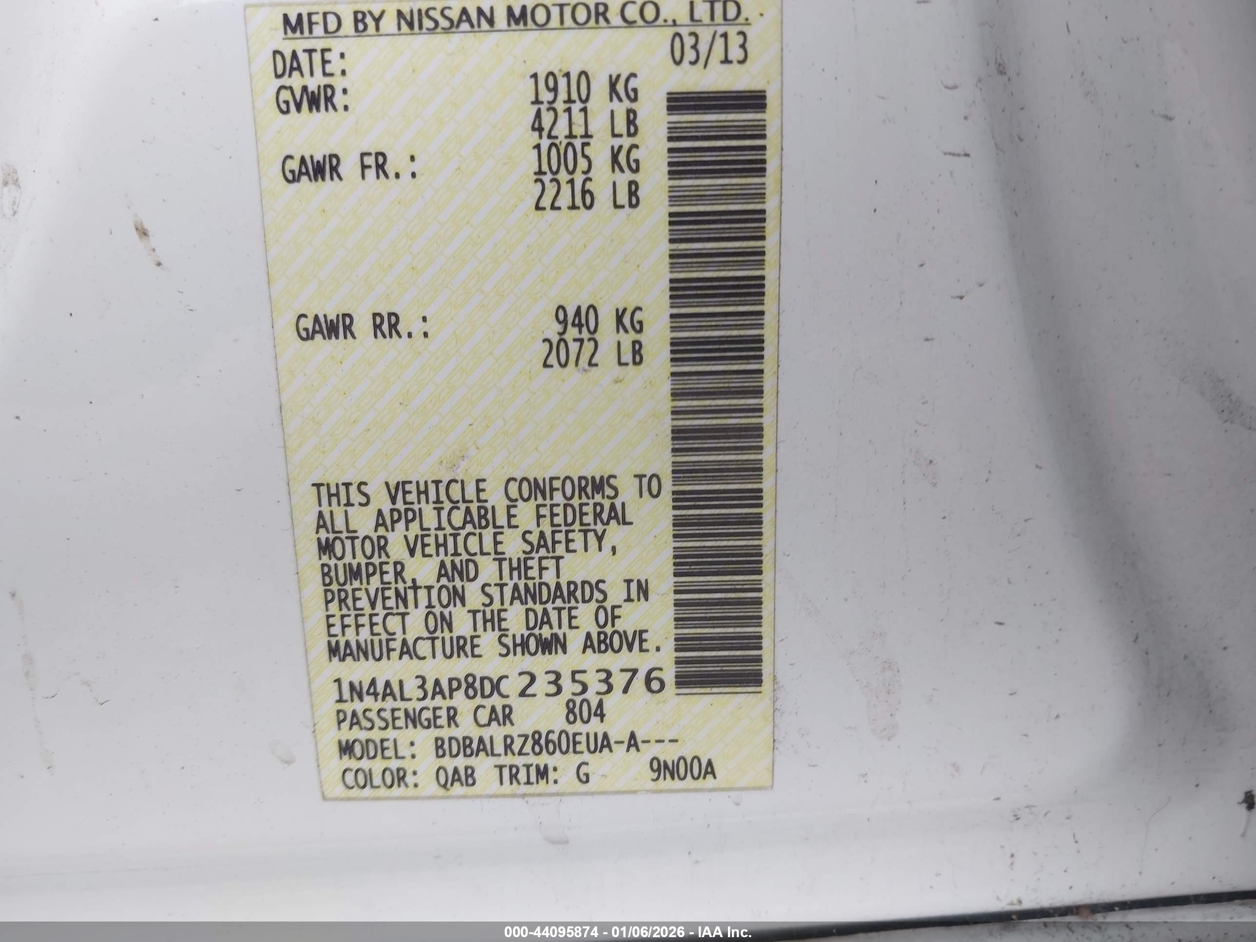 NISSAN ALTIMA image 9