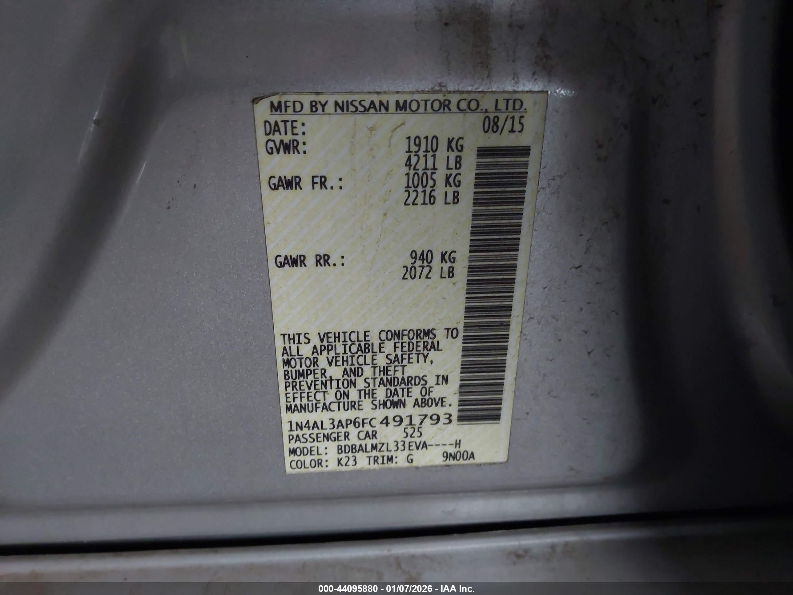 NISSAN ALTIMA image 9