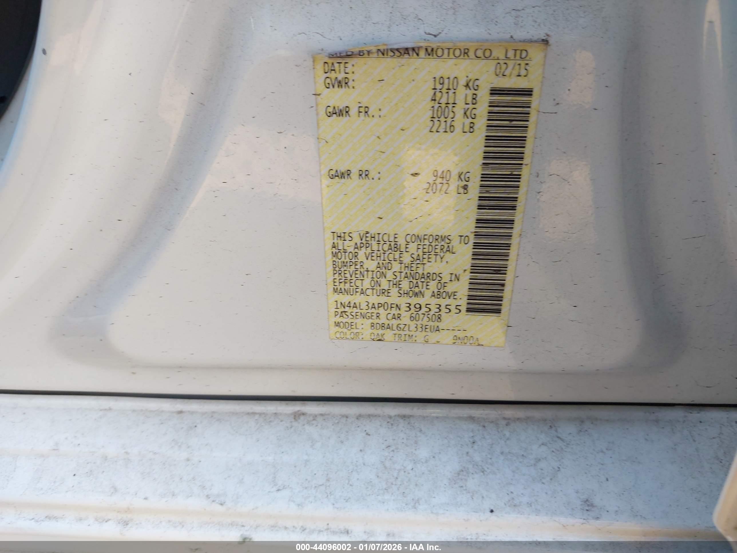 NISSAN ALTIMA image 9