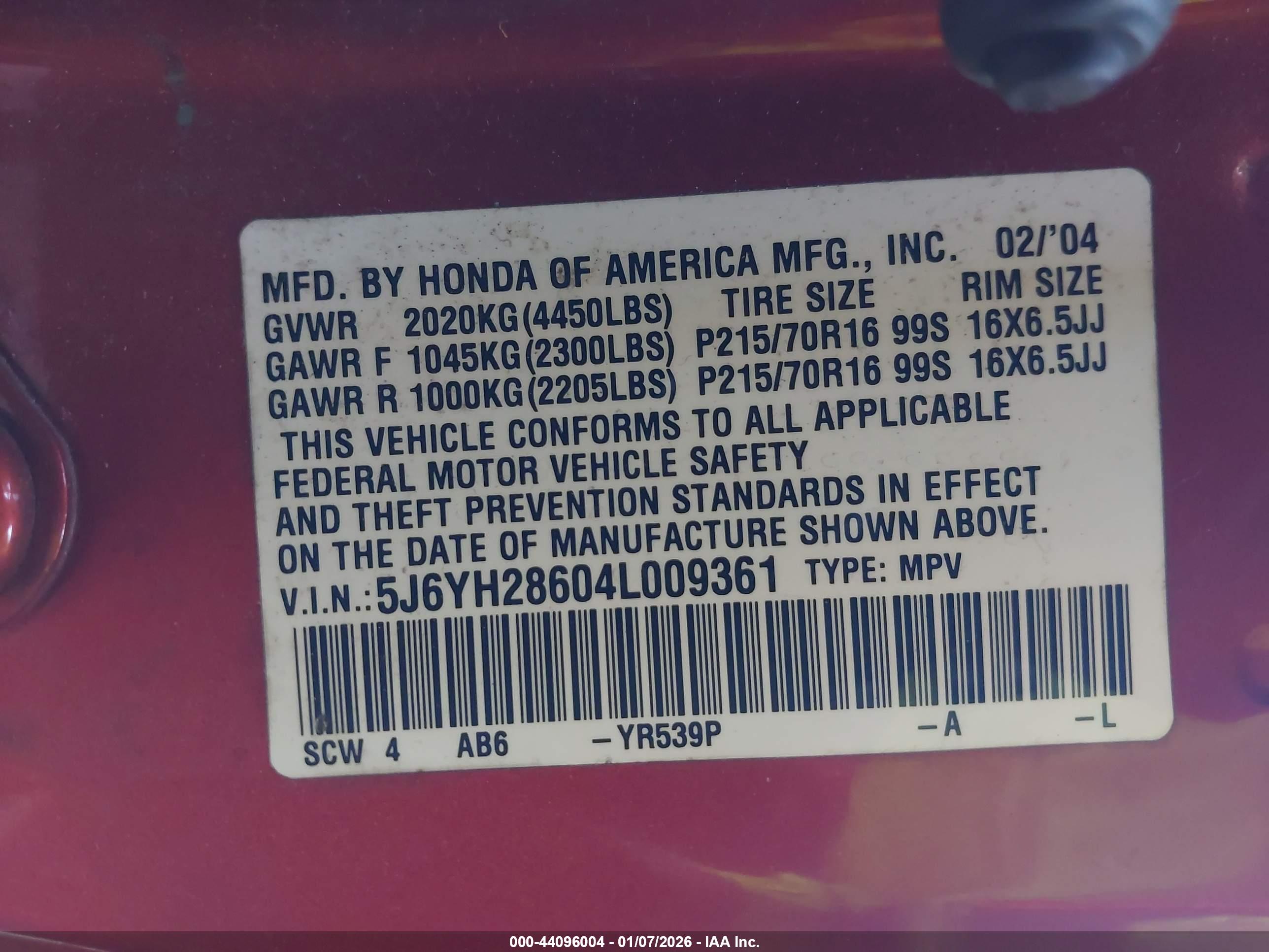 HONDA ELEMENT image 9