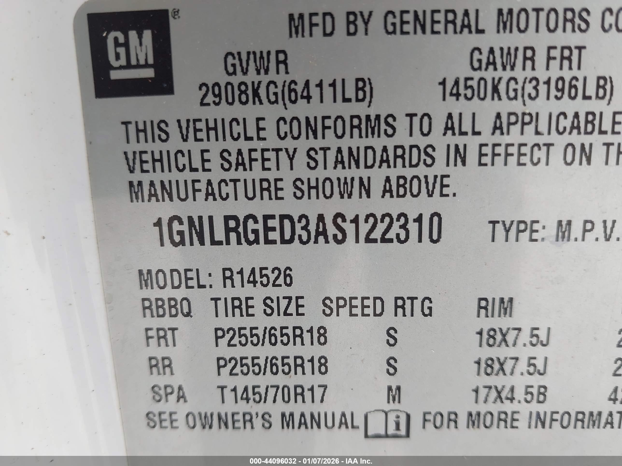 CHEVROLET TRAVERSE image 9