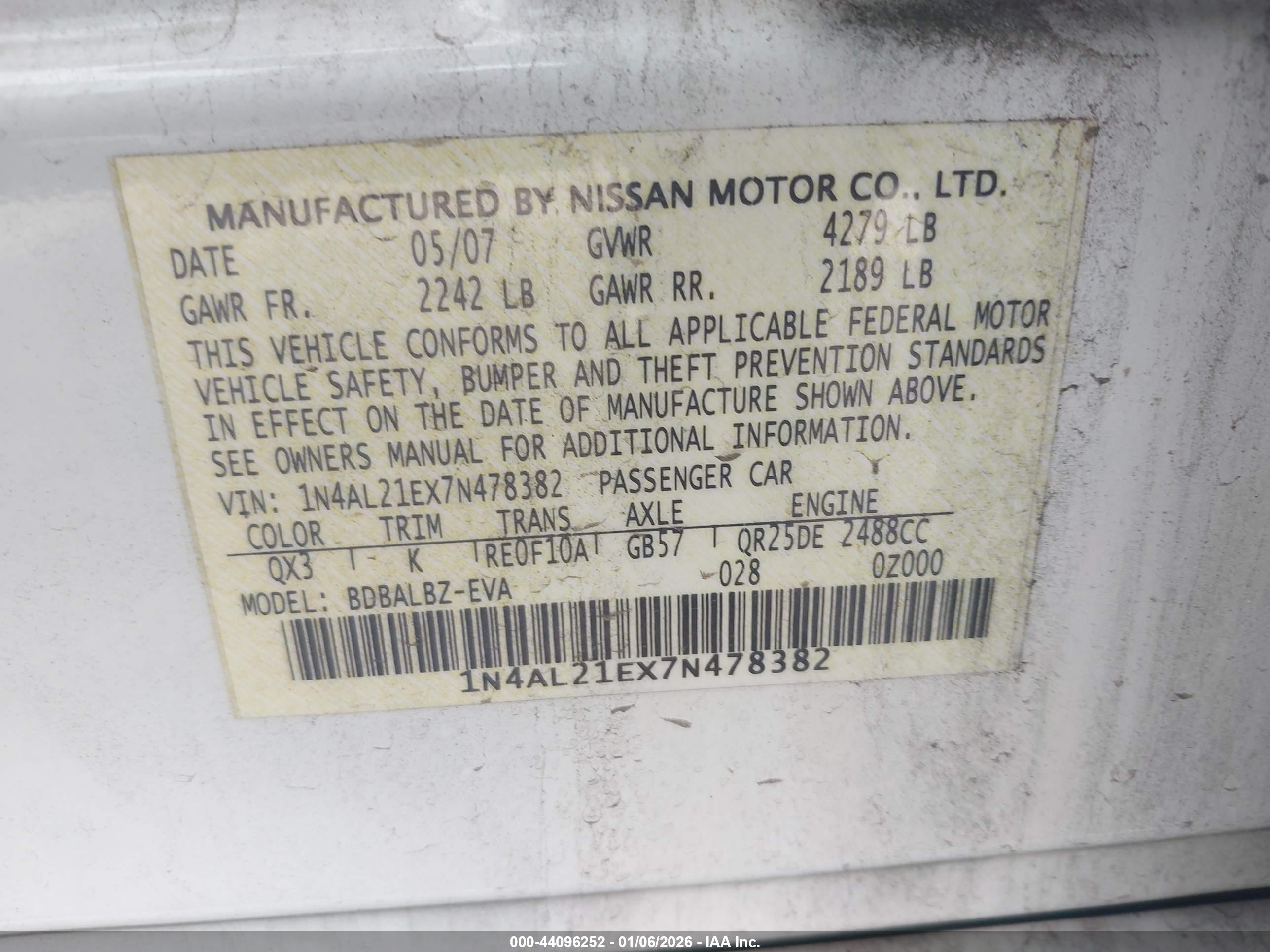 NISSAN ALTIMA image 9