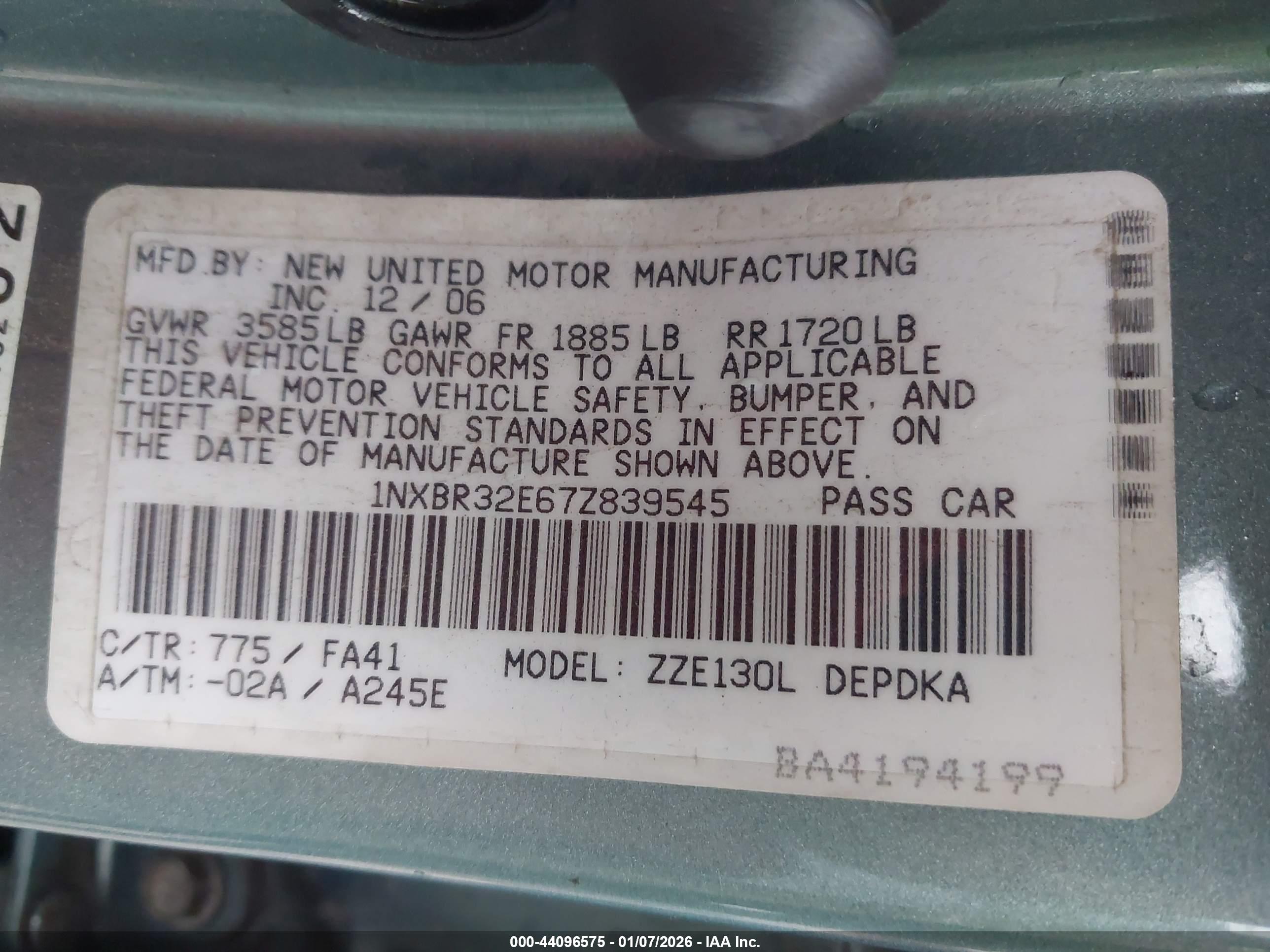 TOYOTA COROLLA image 9