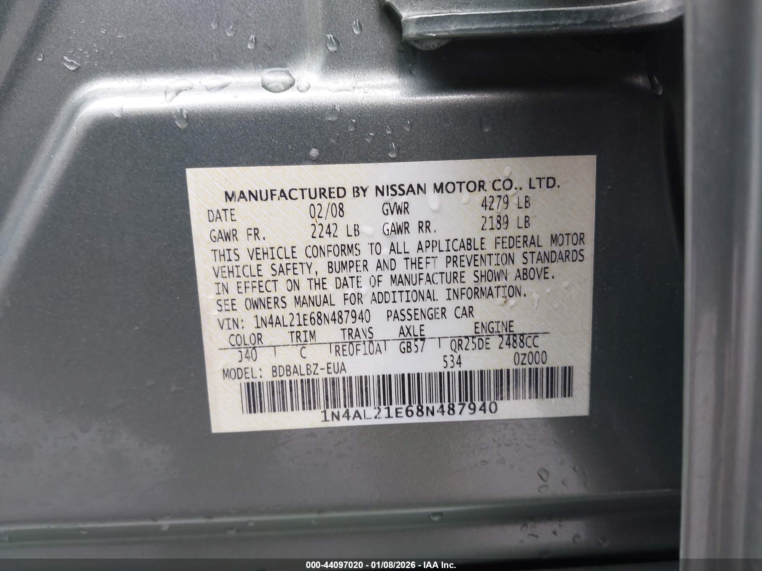 NISSAN ALTIMA image 9